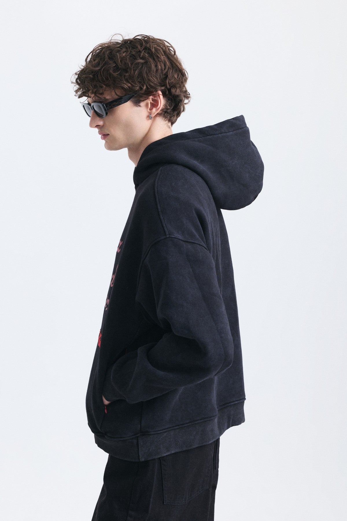 Oversize Baskılı Yıkamalı Sweatshirt