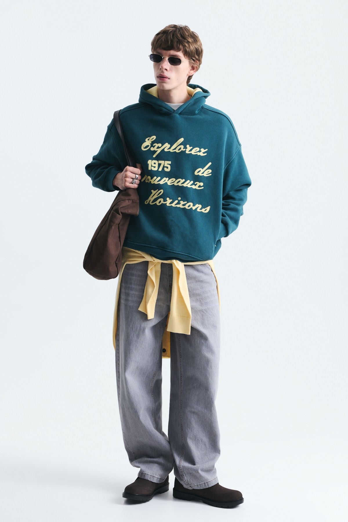 Oversize Baskılı Yıkamalı Sweatshirt