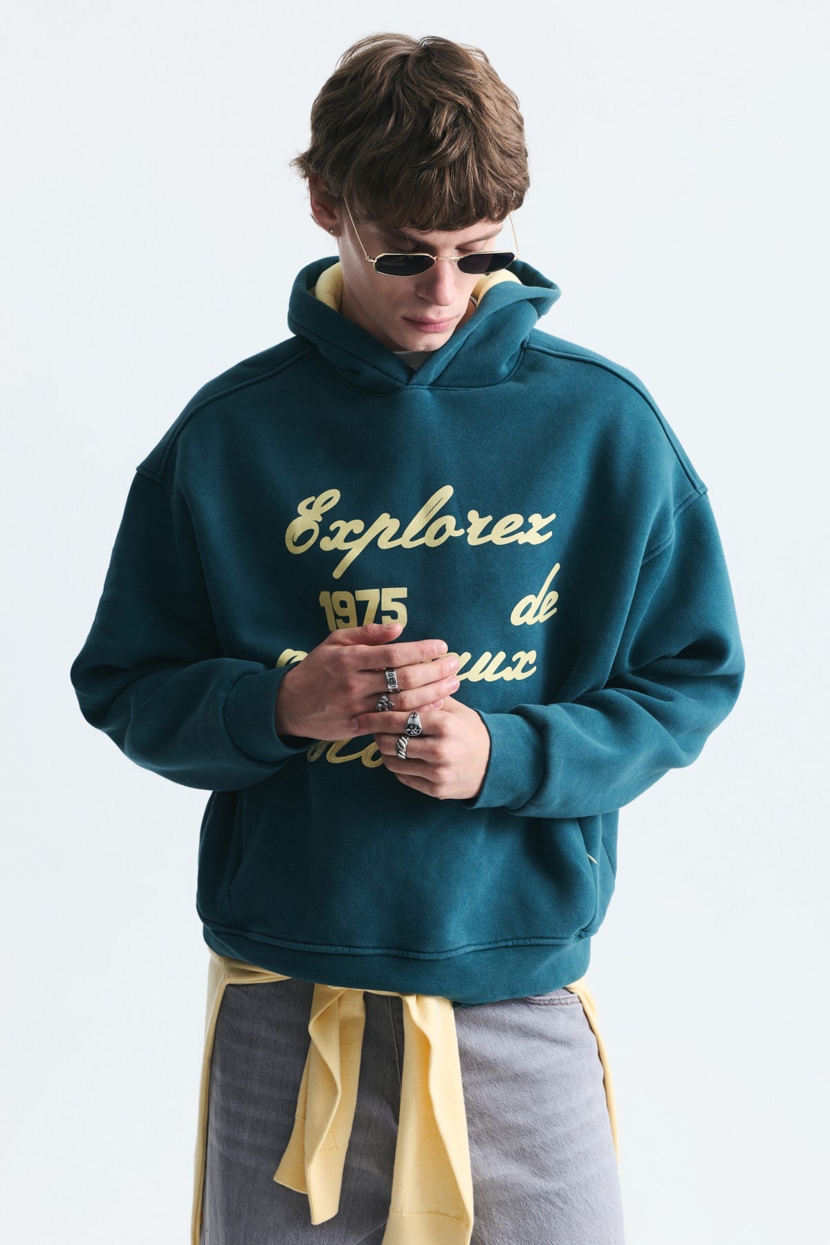 Oversize Baskılı Yıkamalı Sweatshirt