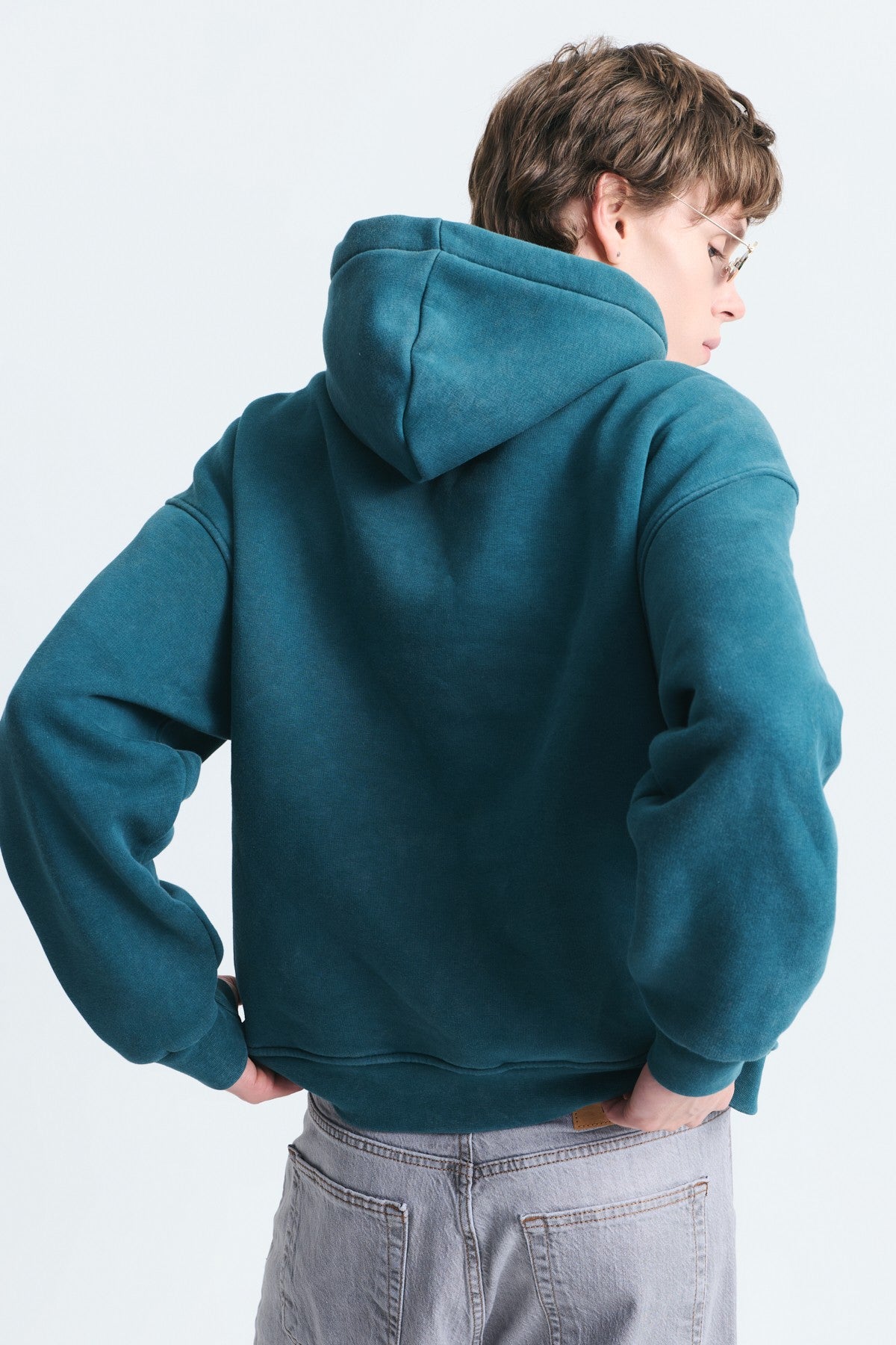 Oversize Baskılı Yıkamalı Sweatshirt