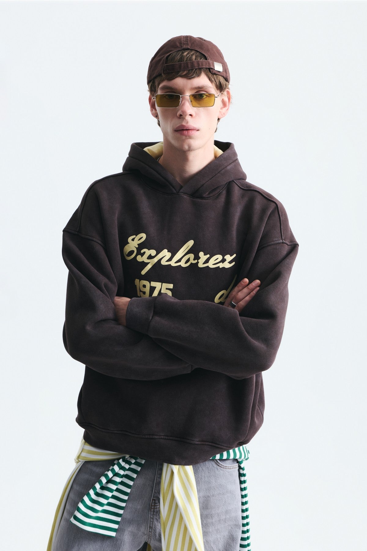 Oversize Baskılı Yıkamalı Sweatshirt