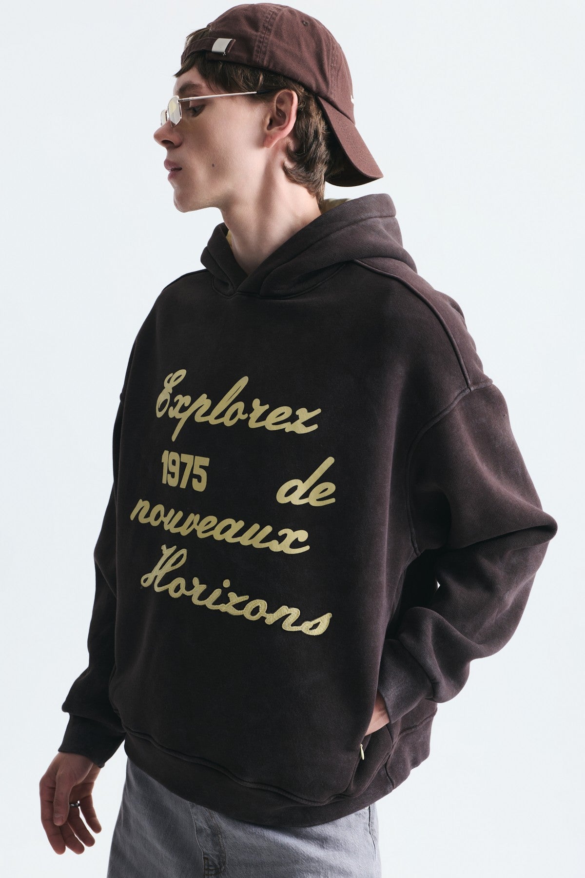 Oversize Baskılı Yıkamalı Sweatshirt