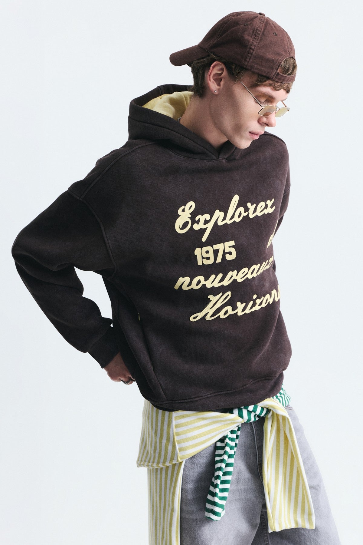 Oversize Baskılı Yıkamalı Sweatshirt