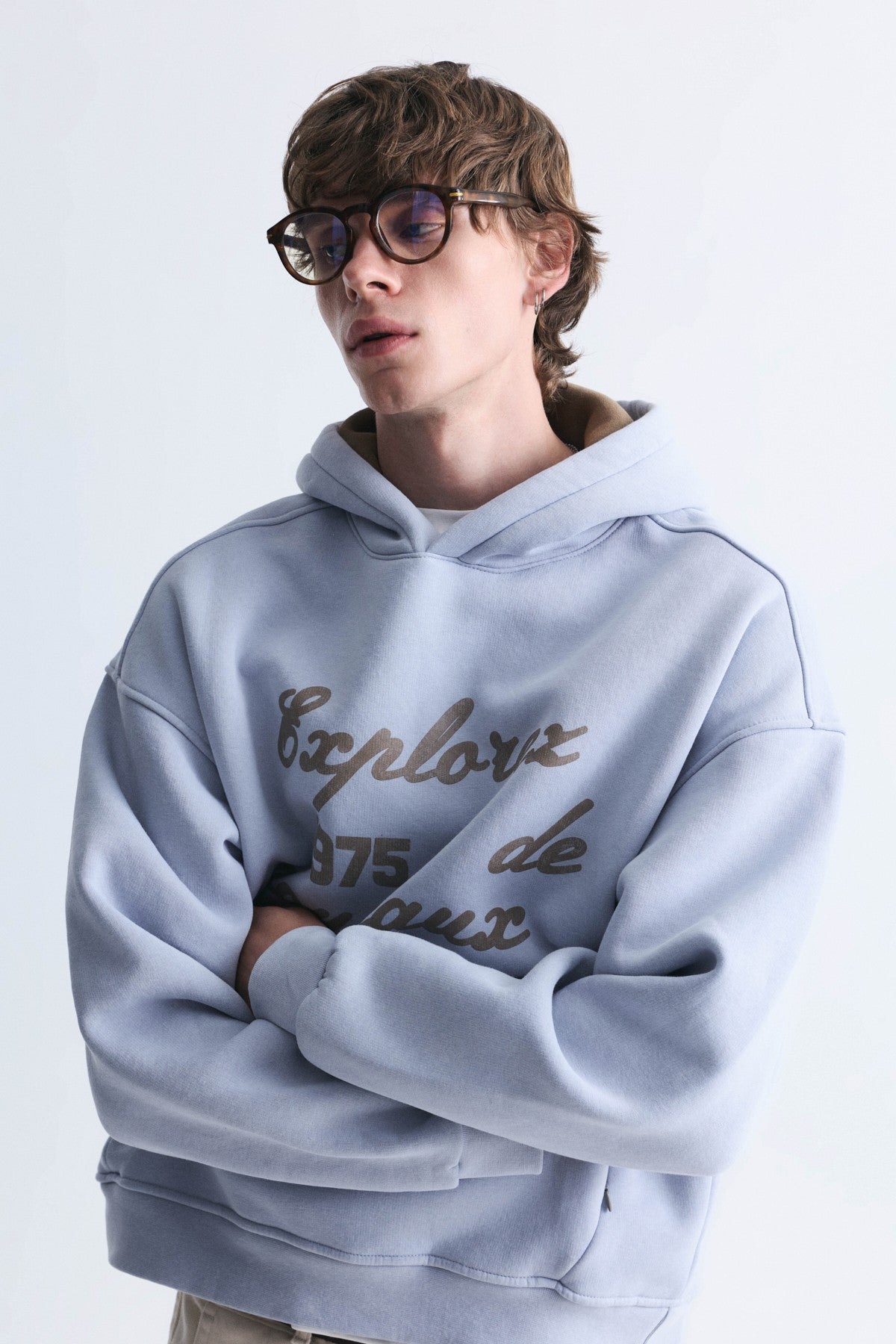 Oversize Baskılı Yıkamalı Sweatshirt