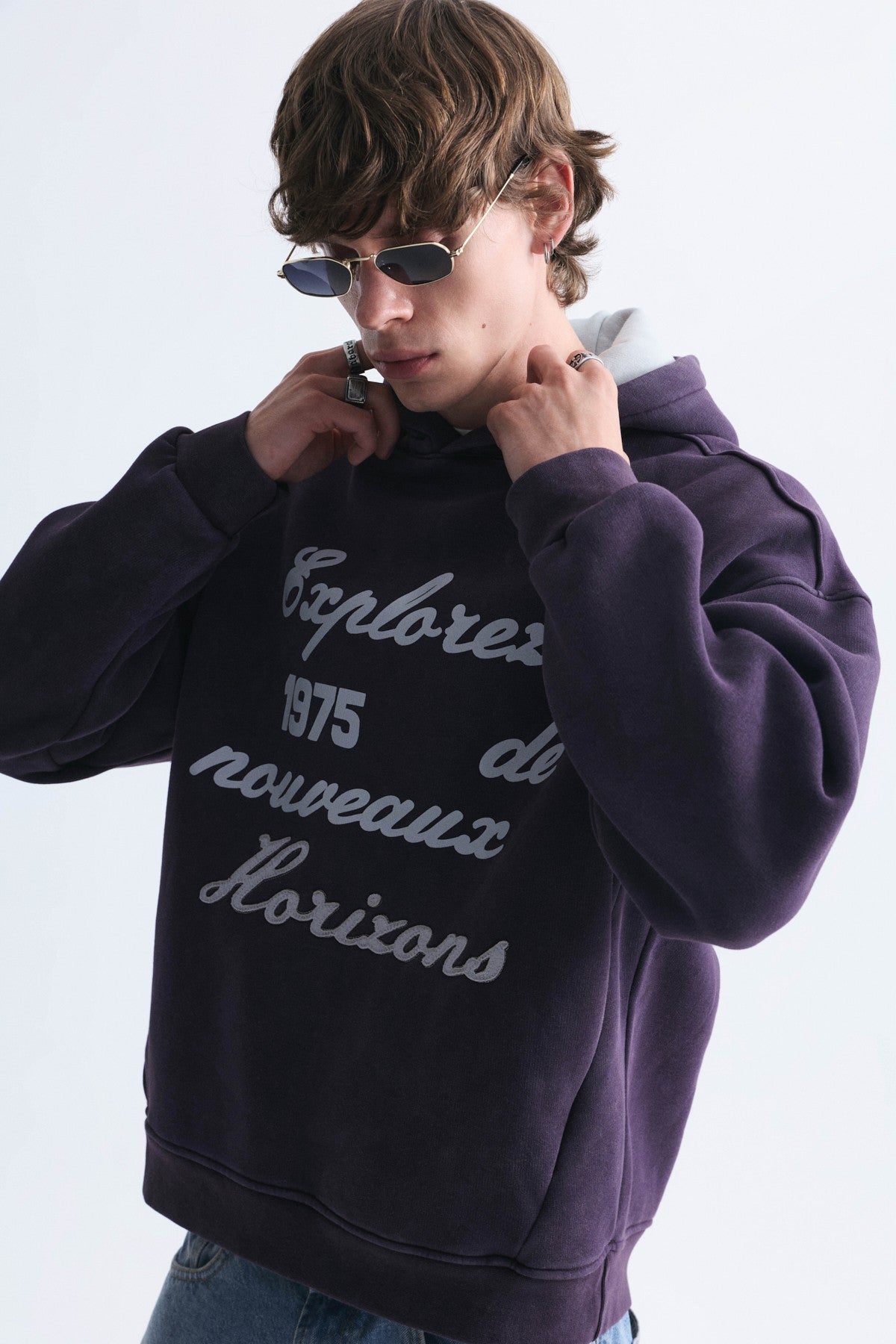 Oversize Baskılı Yıkamalı Sweatshirt