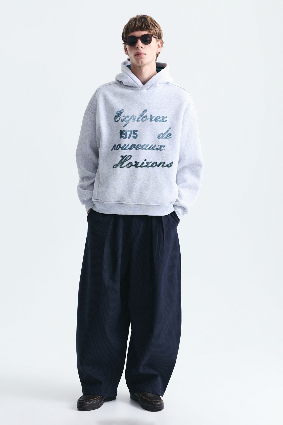 Oversize Baskılı Yıkamalı Sweatshirt
