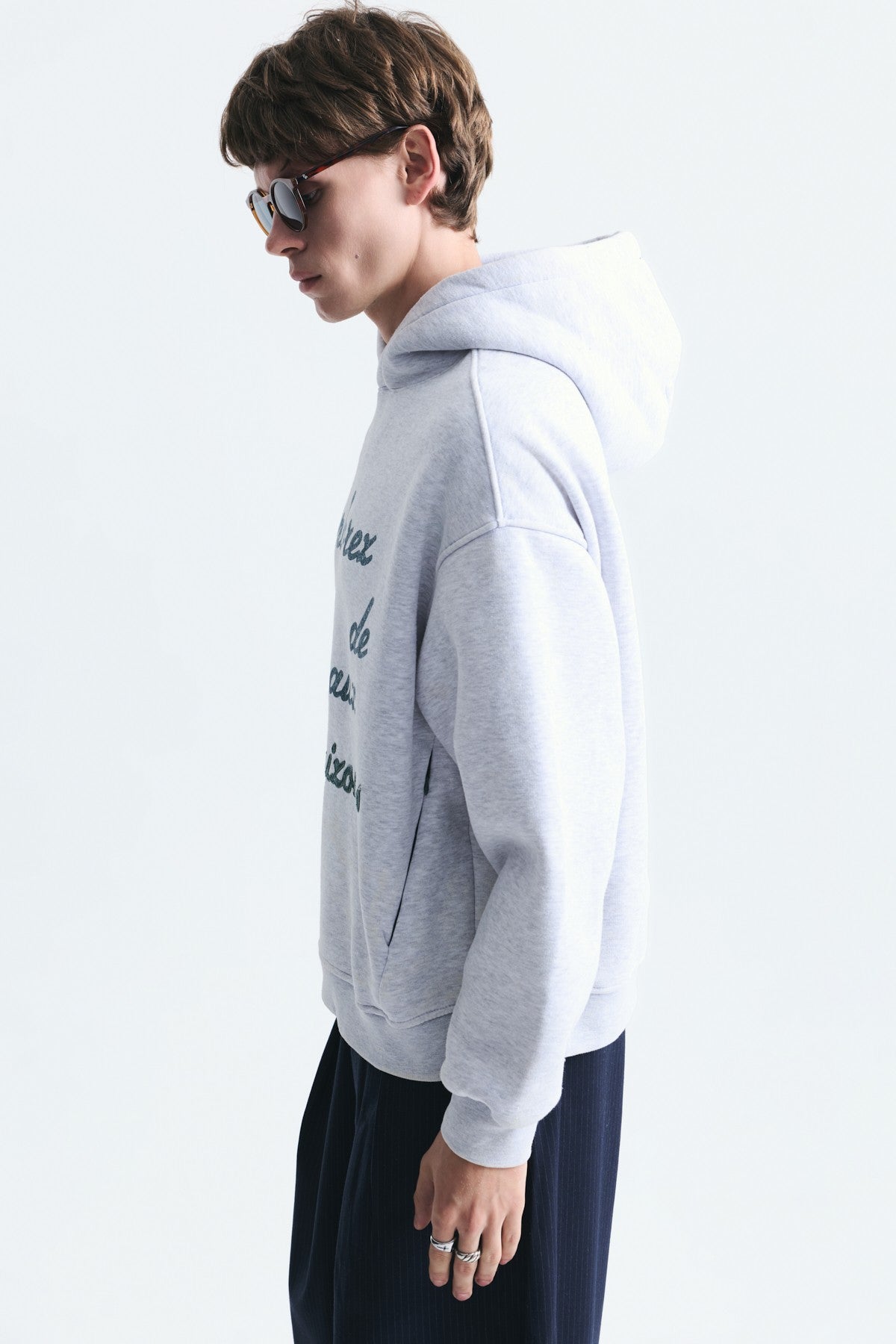 Oversize Baskılı Yıkamalı Sweatshirt