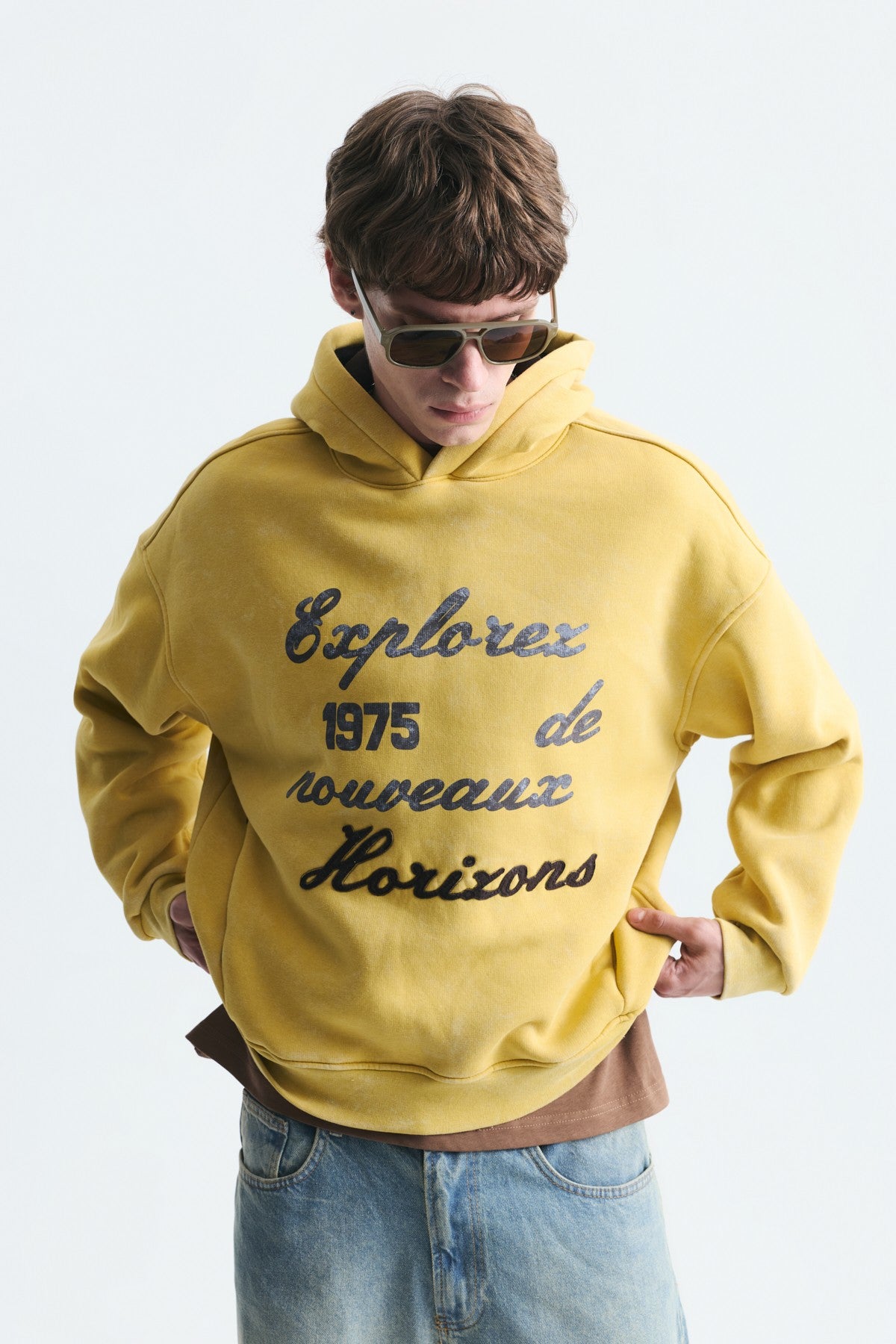 Oversize Baskılı Yıkamalı Sweatshirt