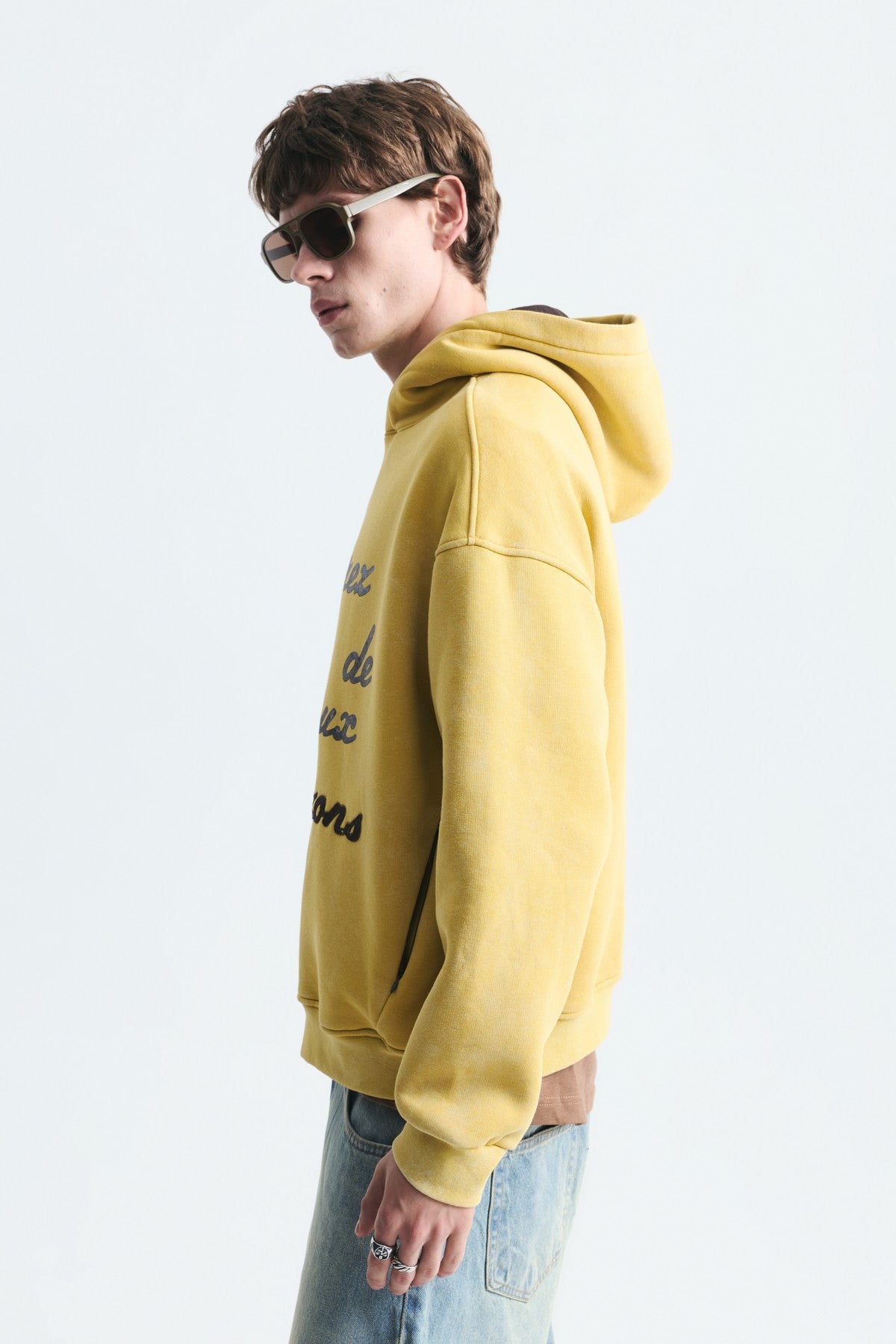 Oversize Baskılı Yıkamalı Sweatshirt
