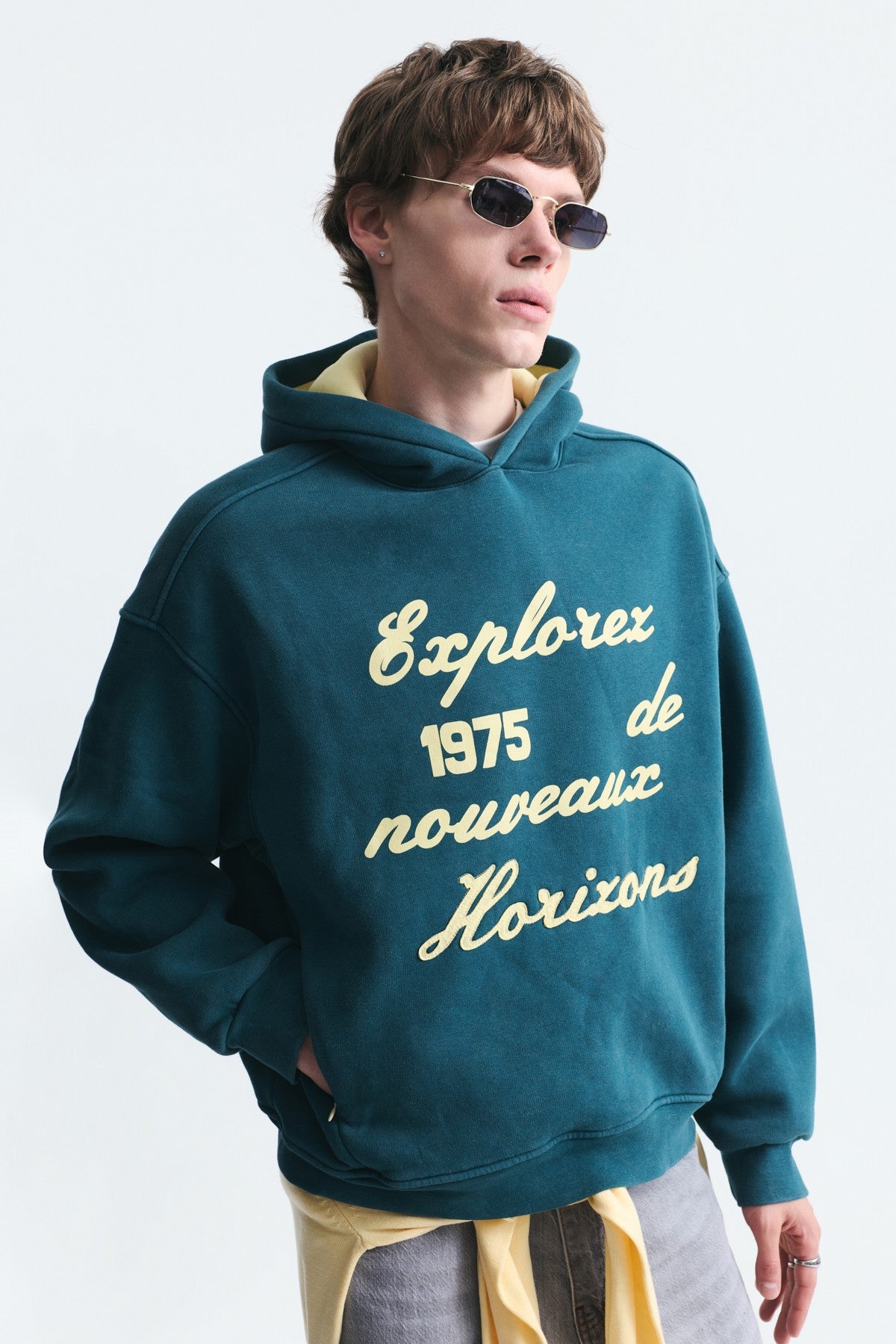 Oversize Baskılı Yıkamalı Sweatshirt