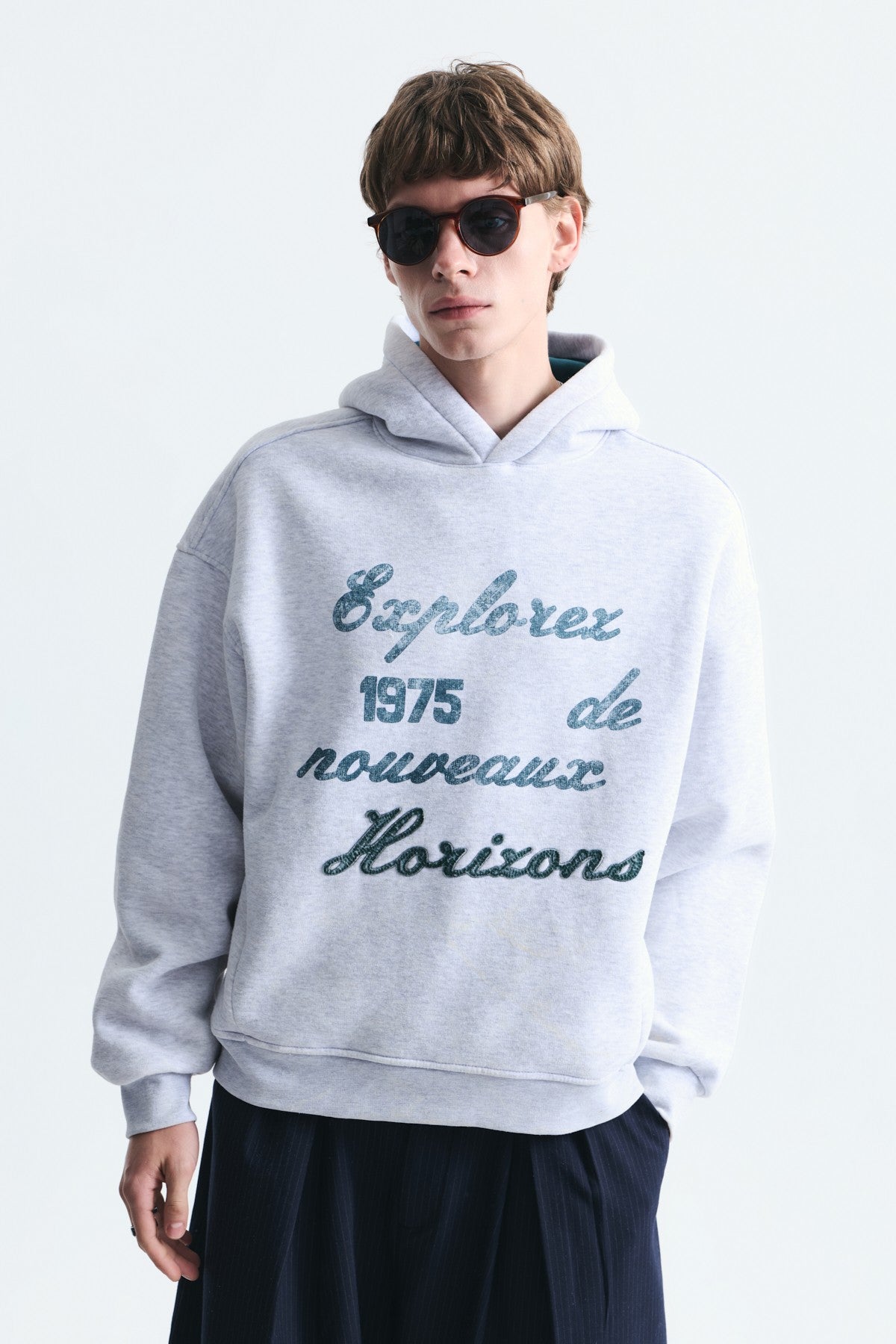 Oversize Baskılı Yıkamalı Sweatshirt