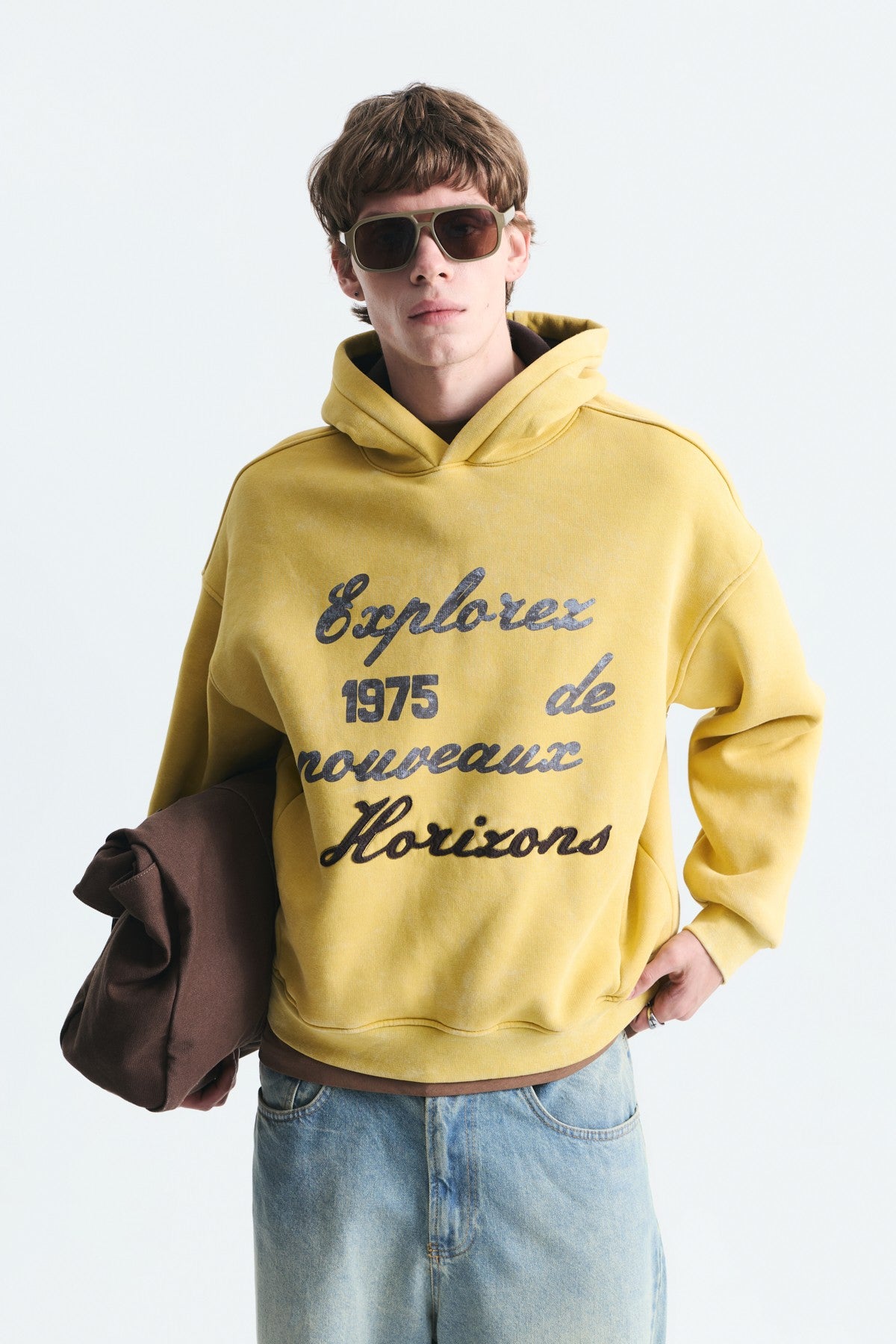 Oversize Baskılı Yıkamalı Sweatshirt