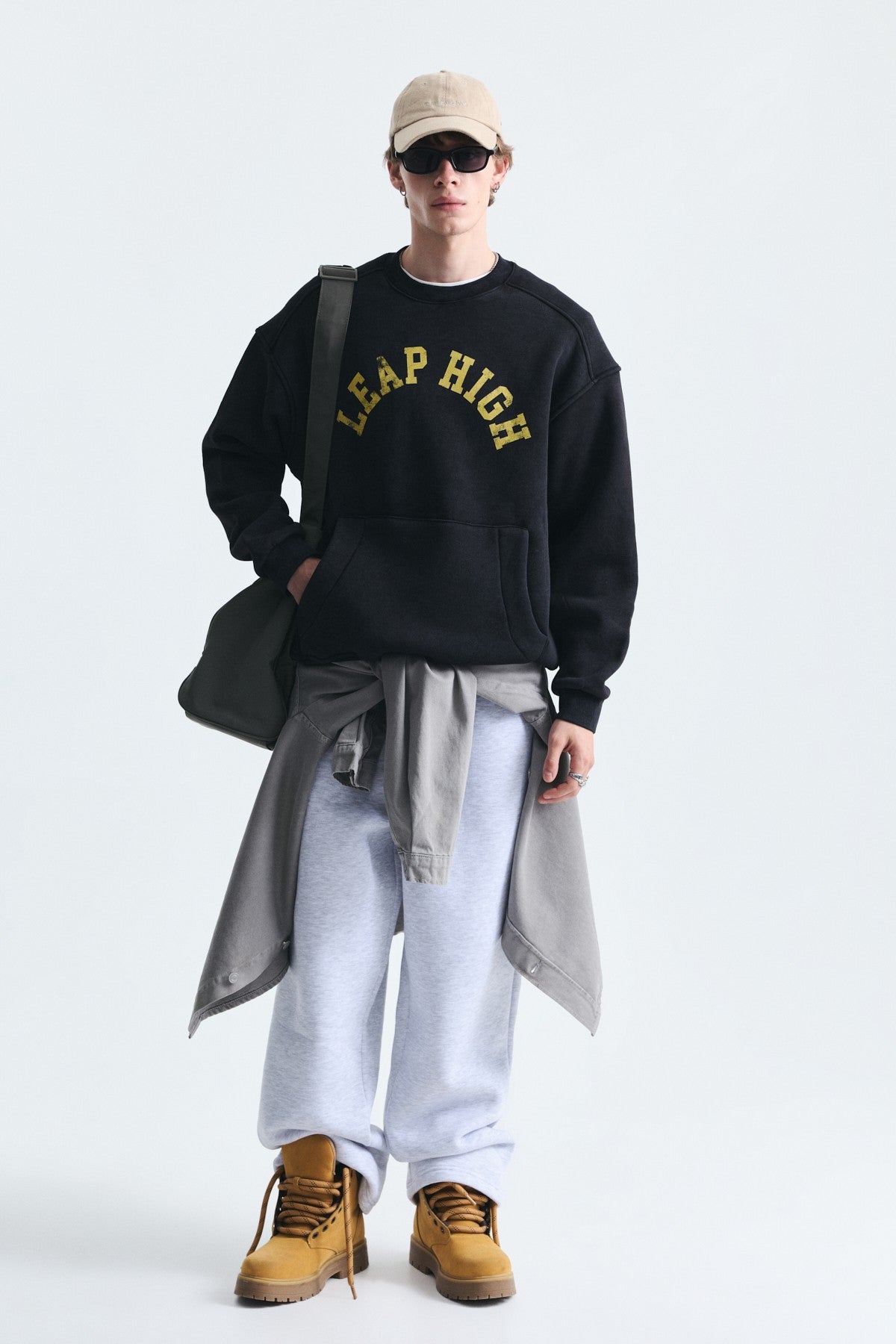 Yıkamalı Yazılı Oversize Sweatshirt