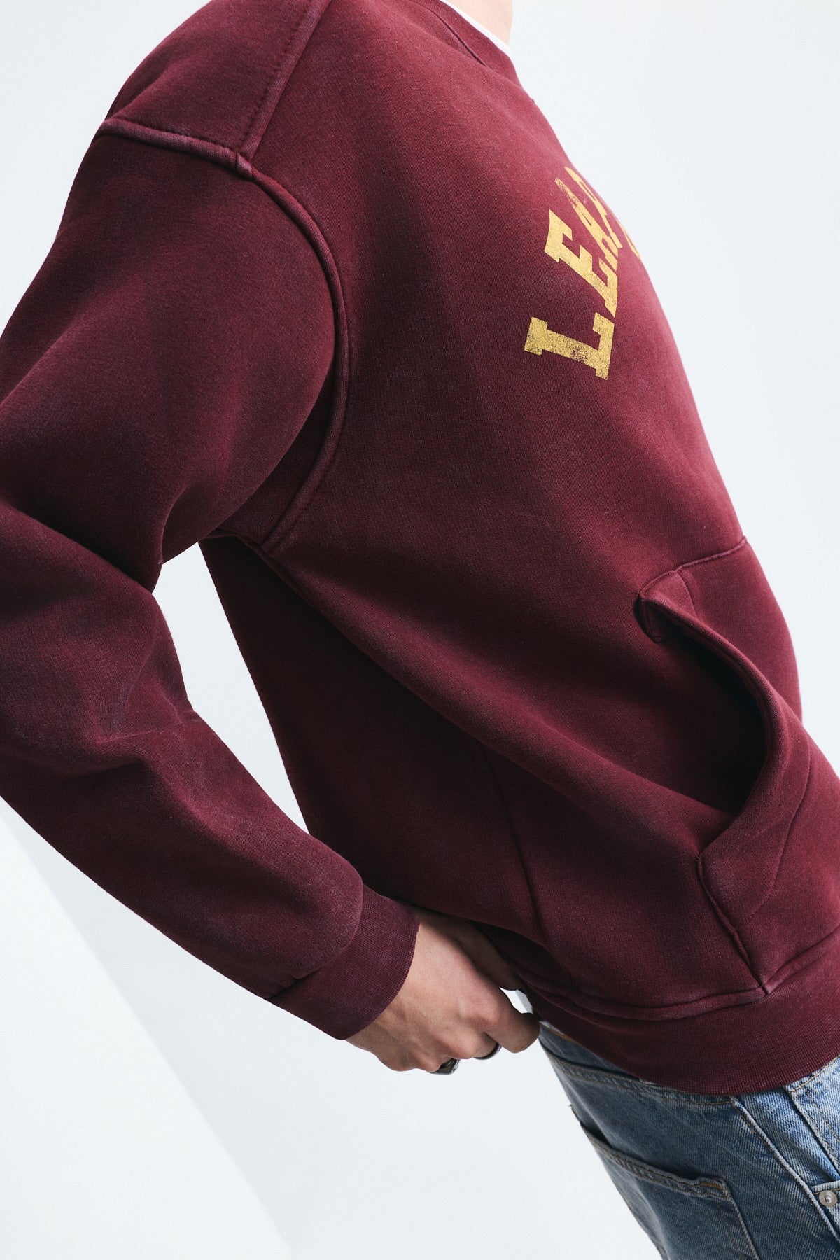 Yıkamalı Yazılı Oversize Sweatshirt