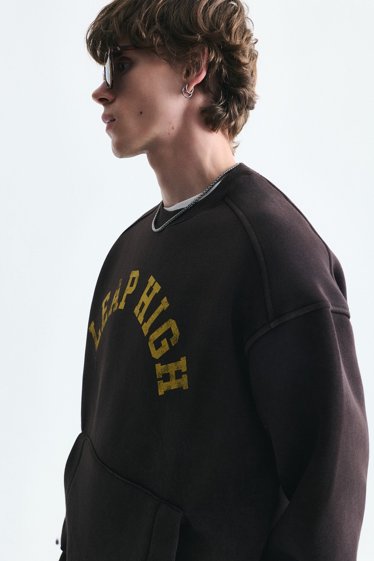 Yıkamalı Yazılı Oversize Sweatshirt