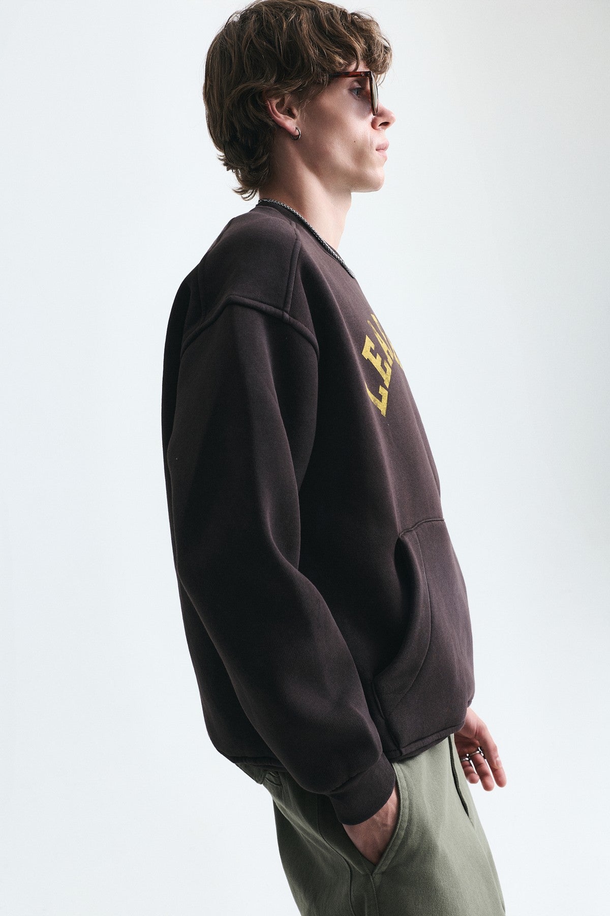 Yıkamalı Yazılı Oversize Sweatshirt