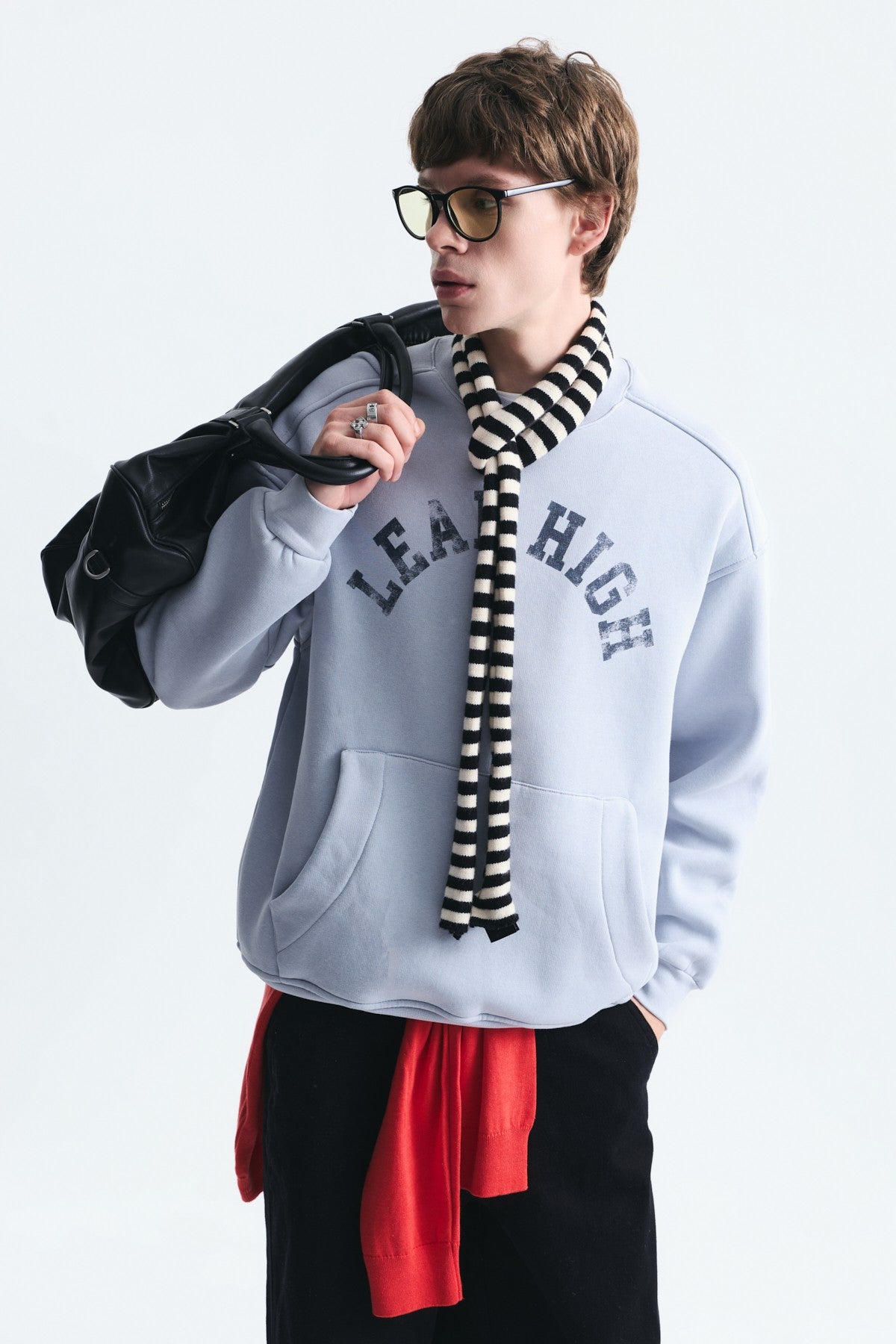 Yıkamalı Yazılı Oversize Sweatshirt