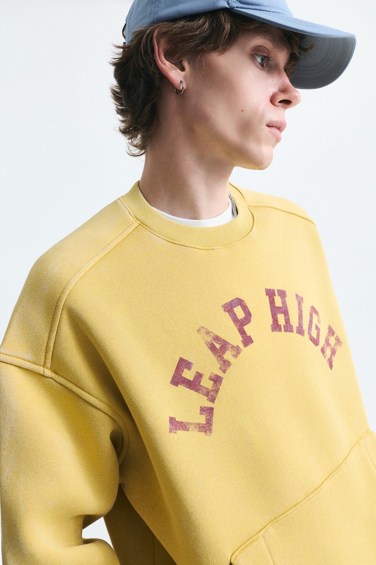 Yıkamalı Yazılı Oversize Sweatshirt