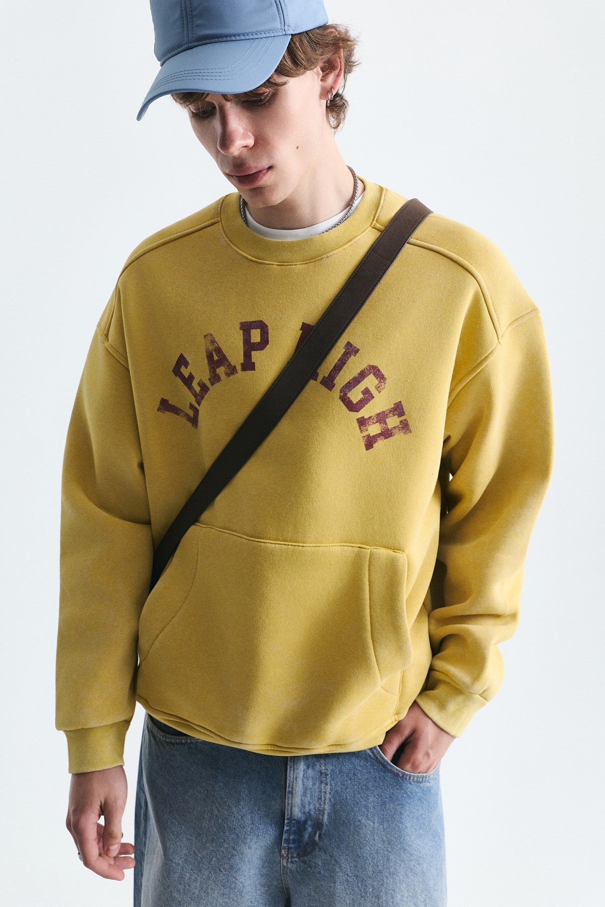 Yıkamalı Yazılı Oversize Sweatshirt