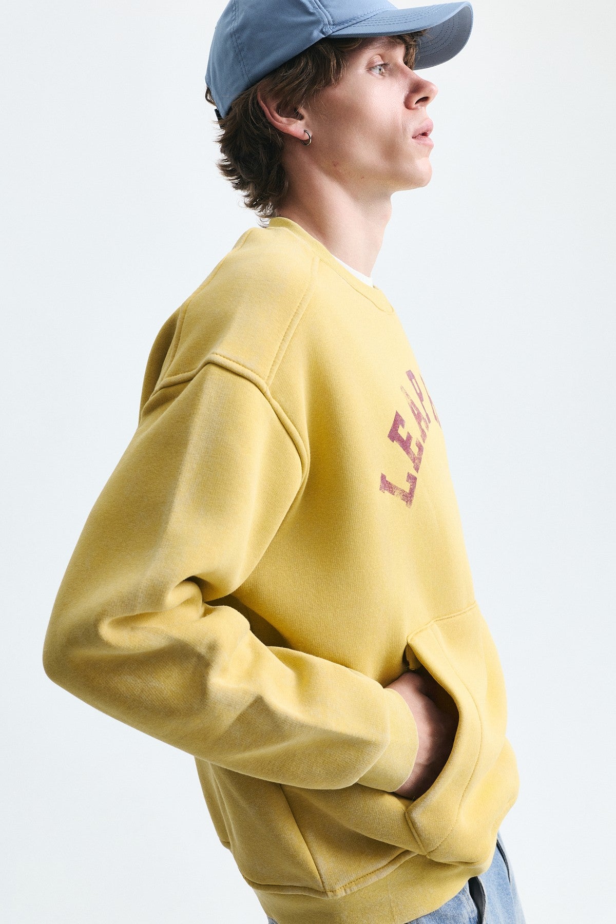 Yıkamalı Yazılı Oversize Sweatshirt