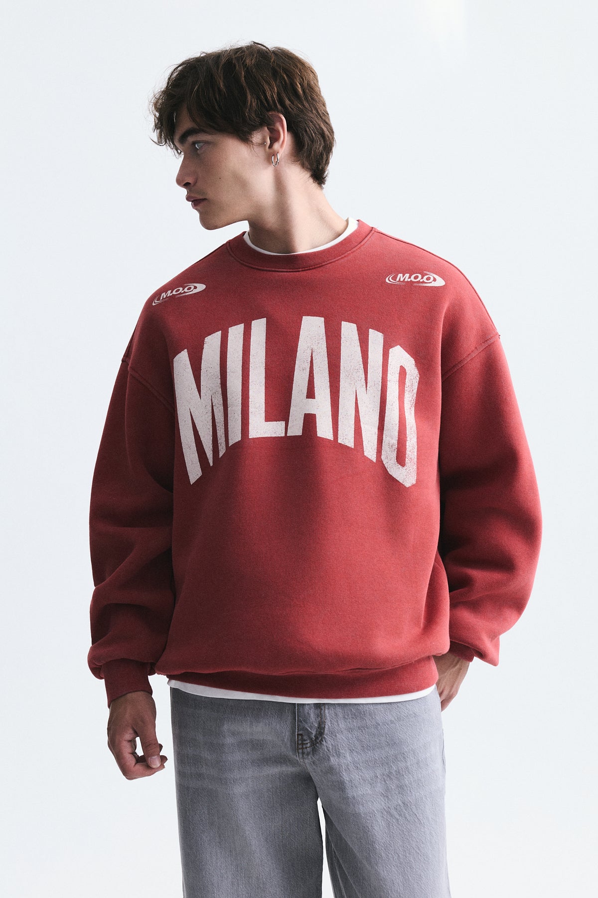 Milano Baskılı Oversize Sweatshirt