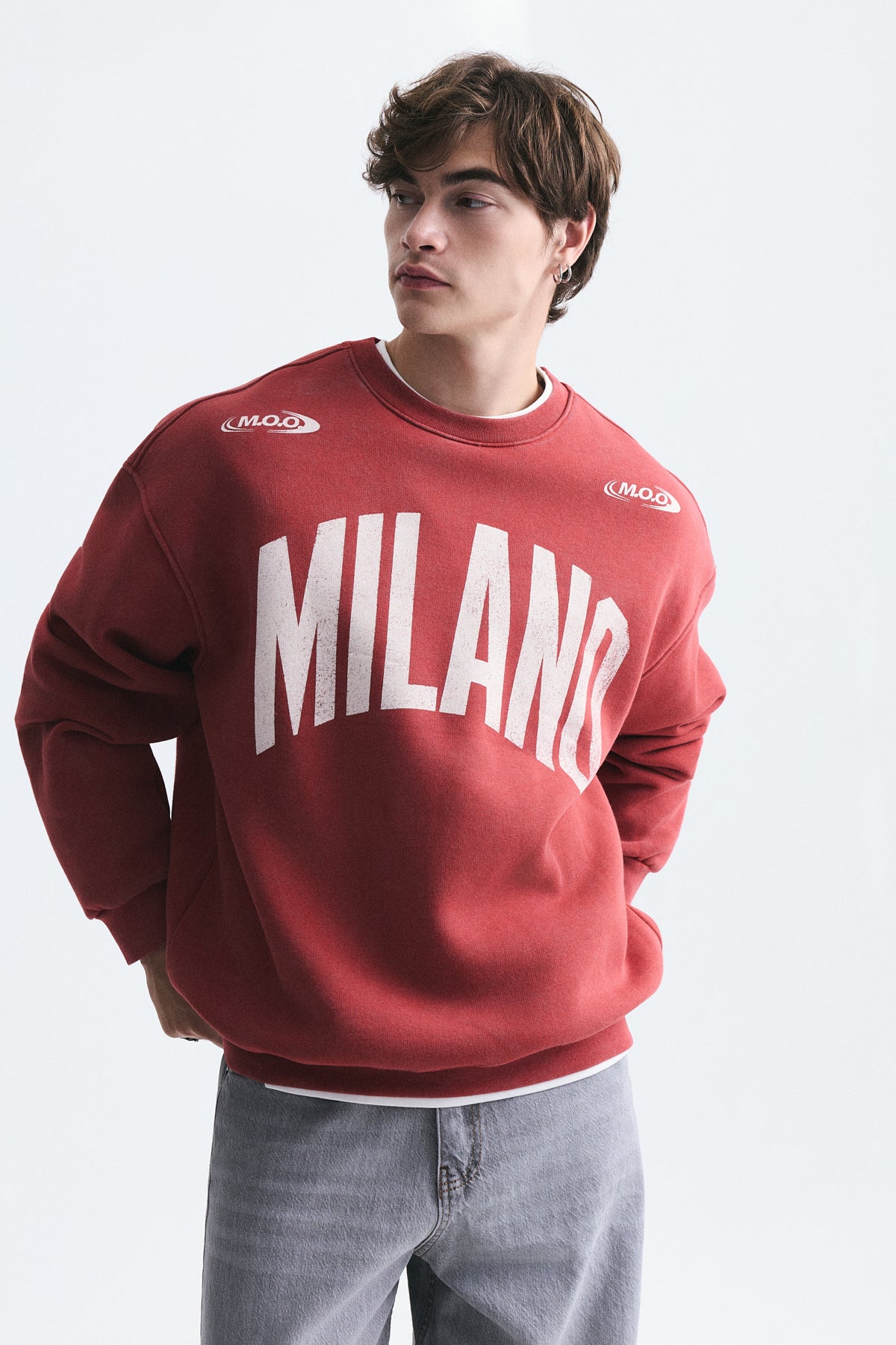 Milano Baskılı Oversize Sweatshirt
