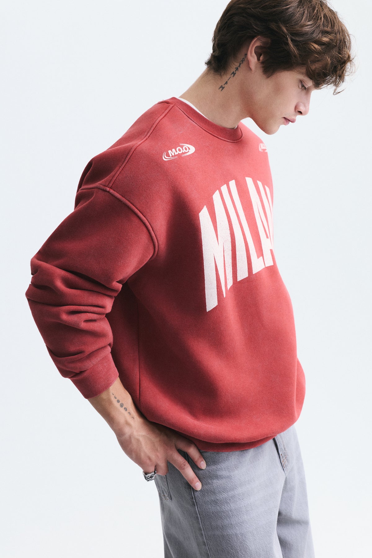 Milano Baskılı Oversize Sweatshirt