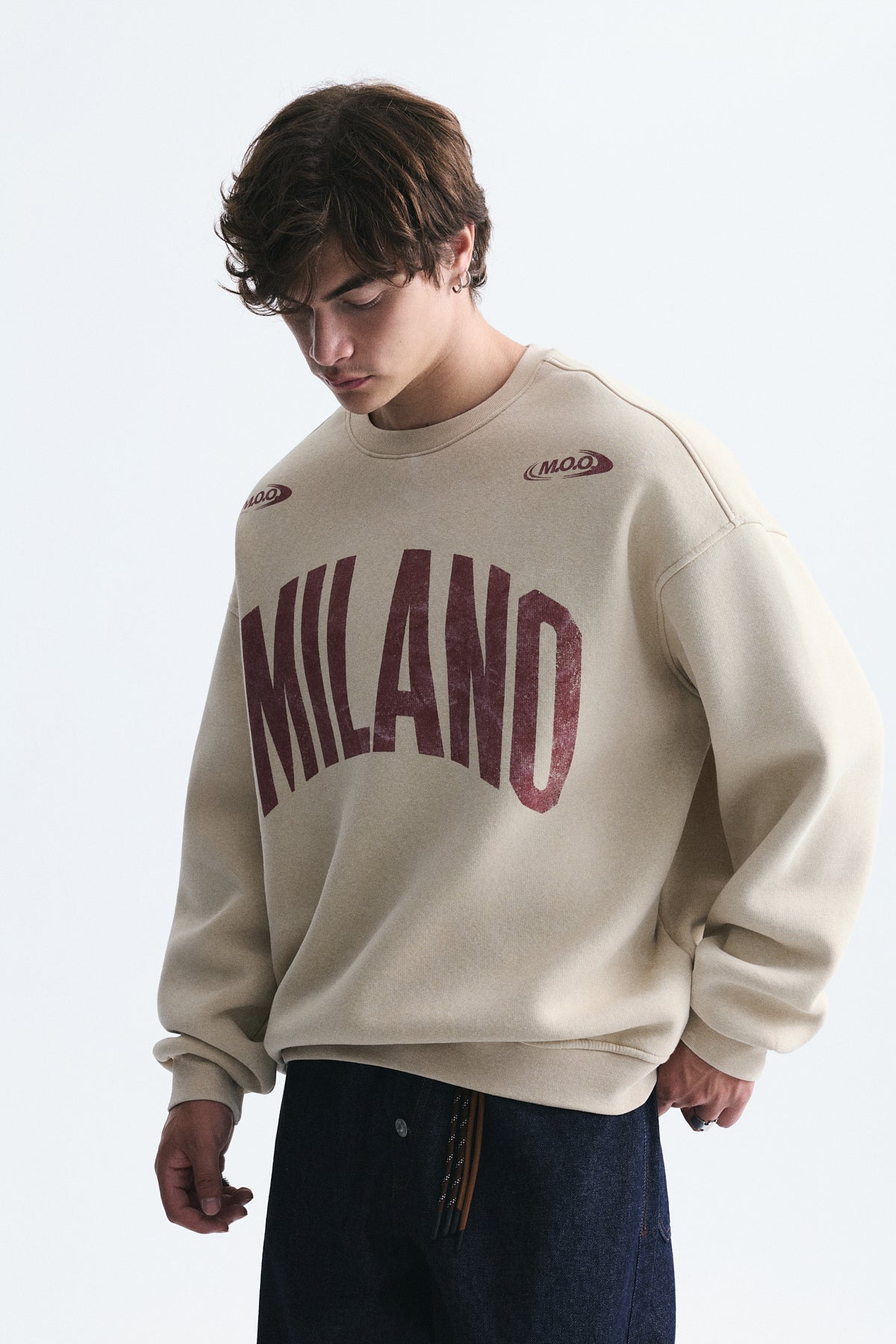 Milano Baskılı Oversize Sweatshirt