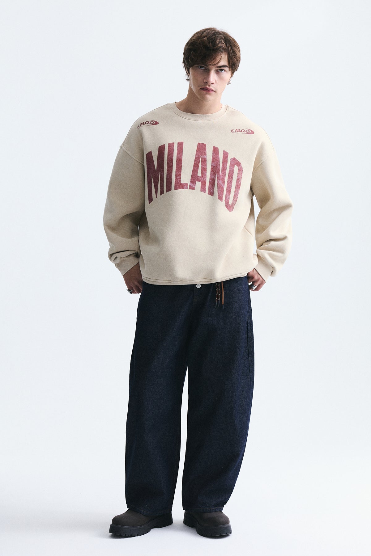 Milano Baskılı Oversize Sweatshirt