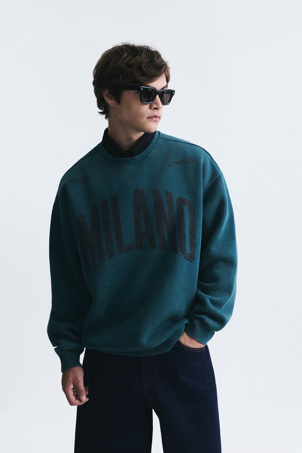 Milano Baskılı Oversize Sweatshirt
