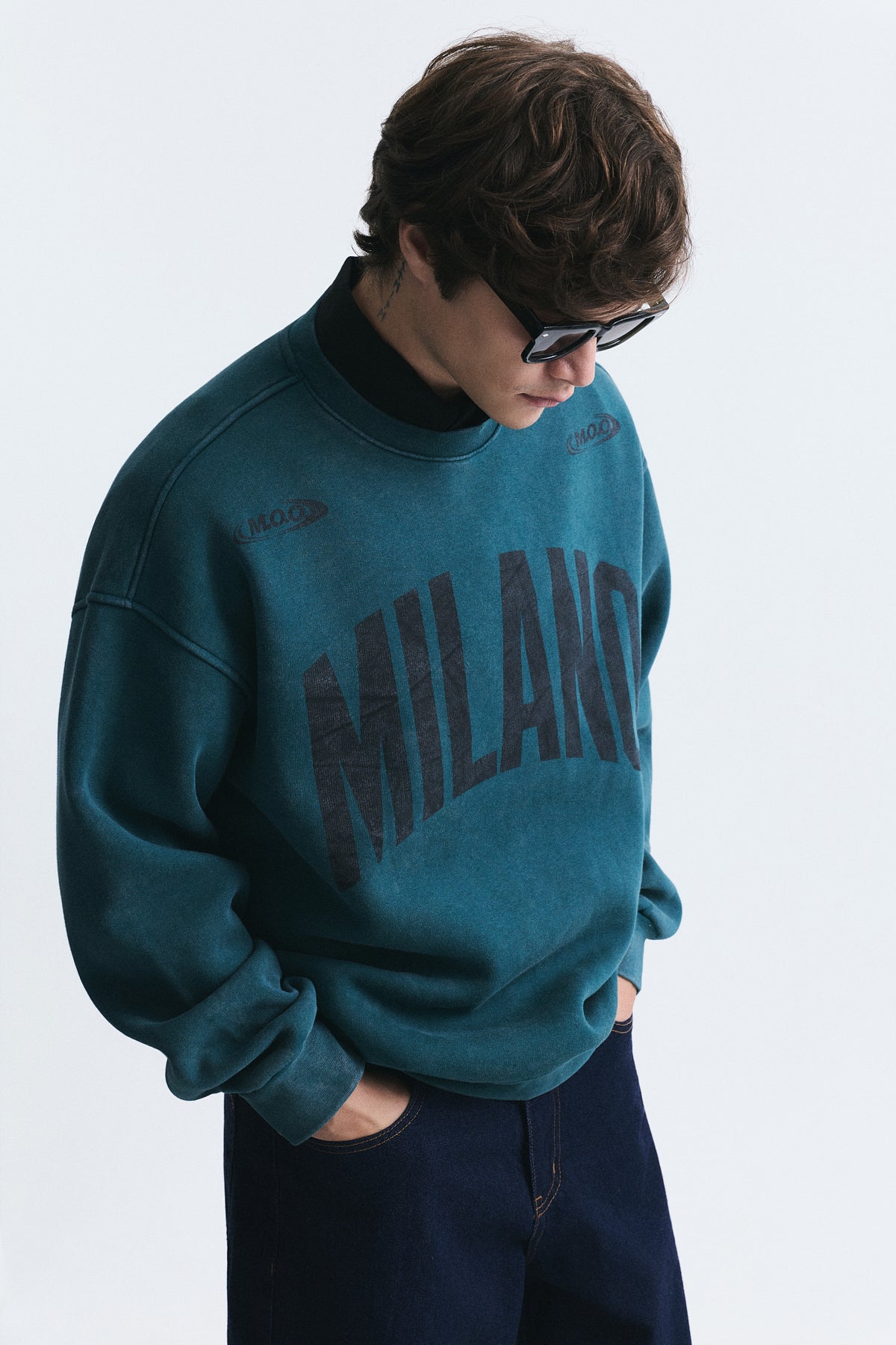 Milano Baskılı Oversize Sweatshirt