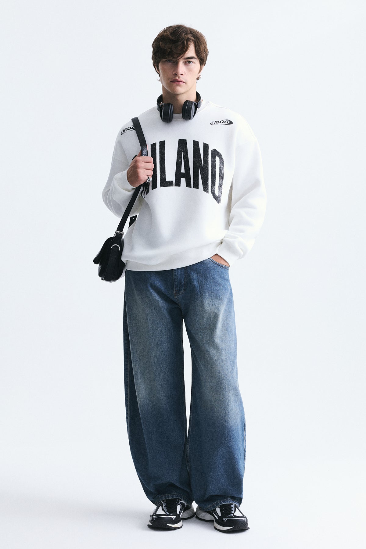 Milano Baskılı Oversize Sweatshirt
