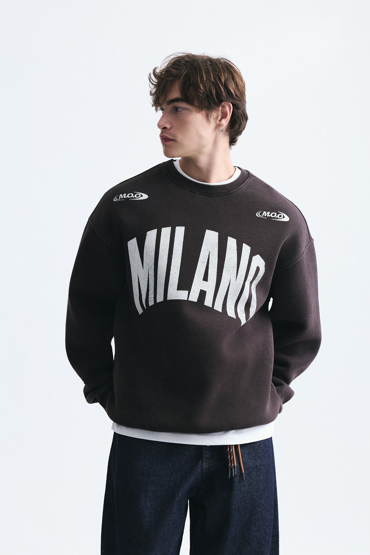 Milano Baskılı Oversize Sweatshirt