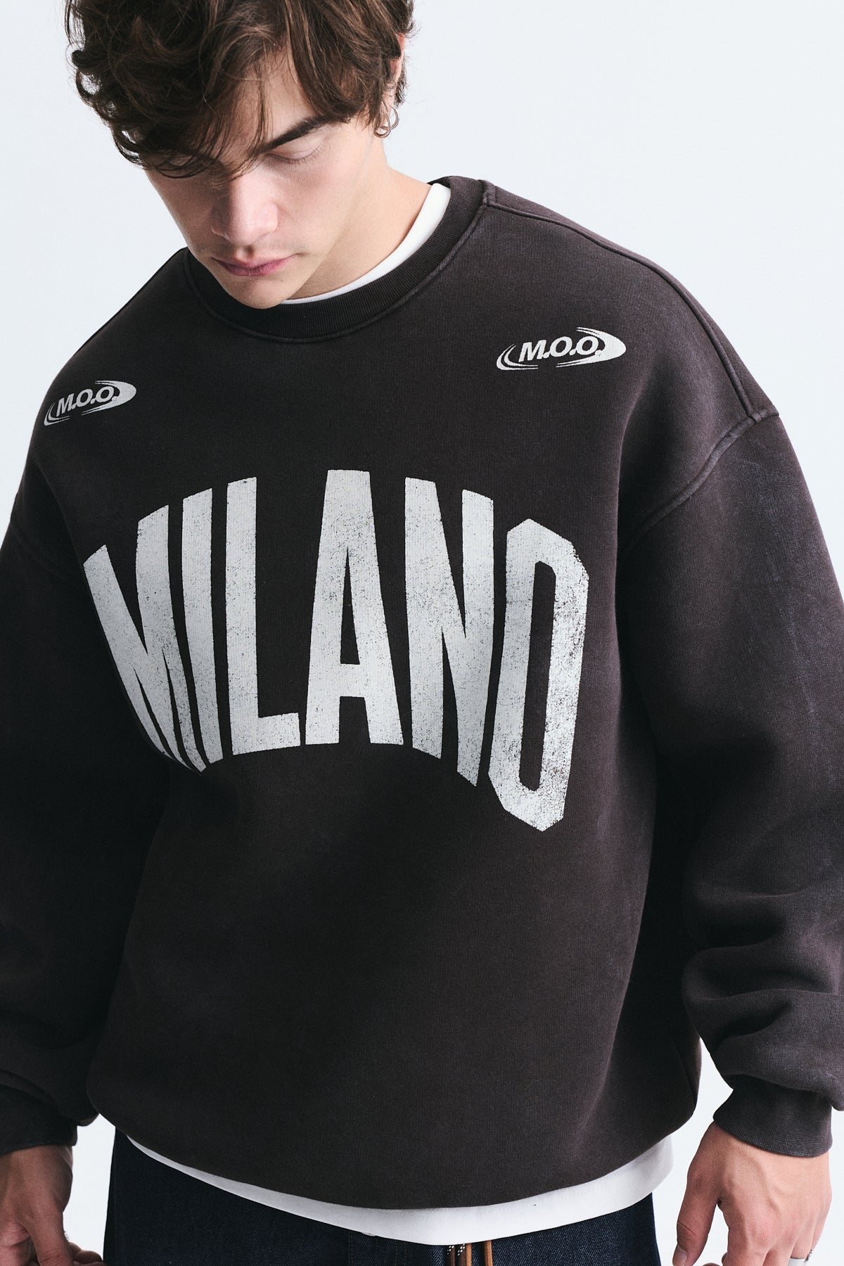 Milano Baskılı Oversize Sweatshirt