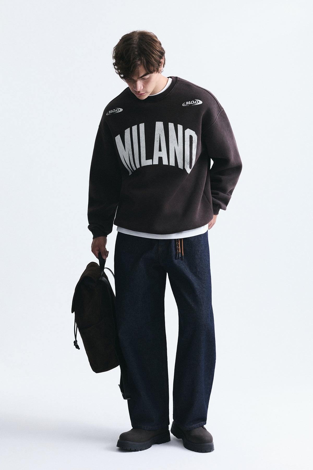 Milano Baskılı Oversize Sweatshirt