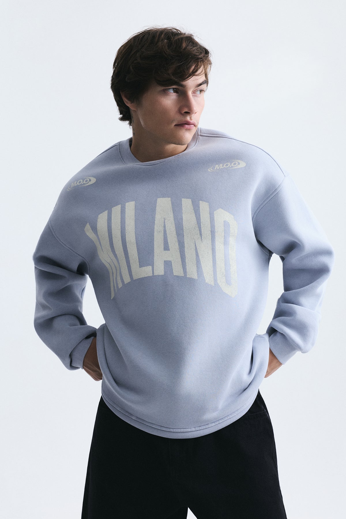 Milano Baskılı Oversize Sweatshirt
