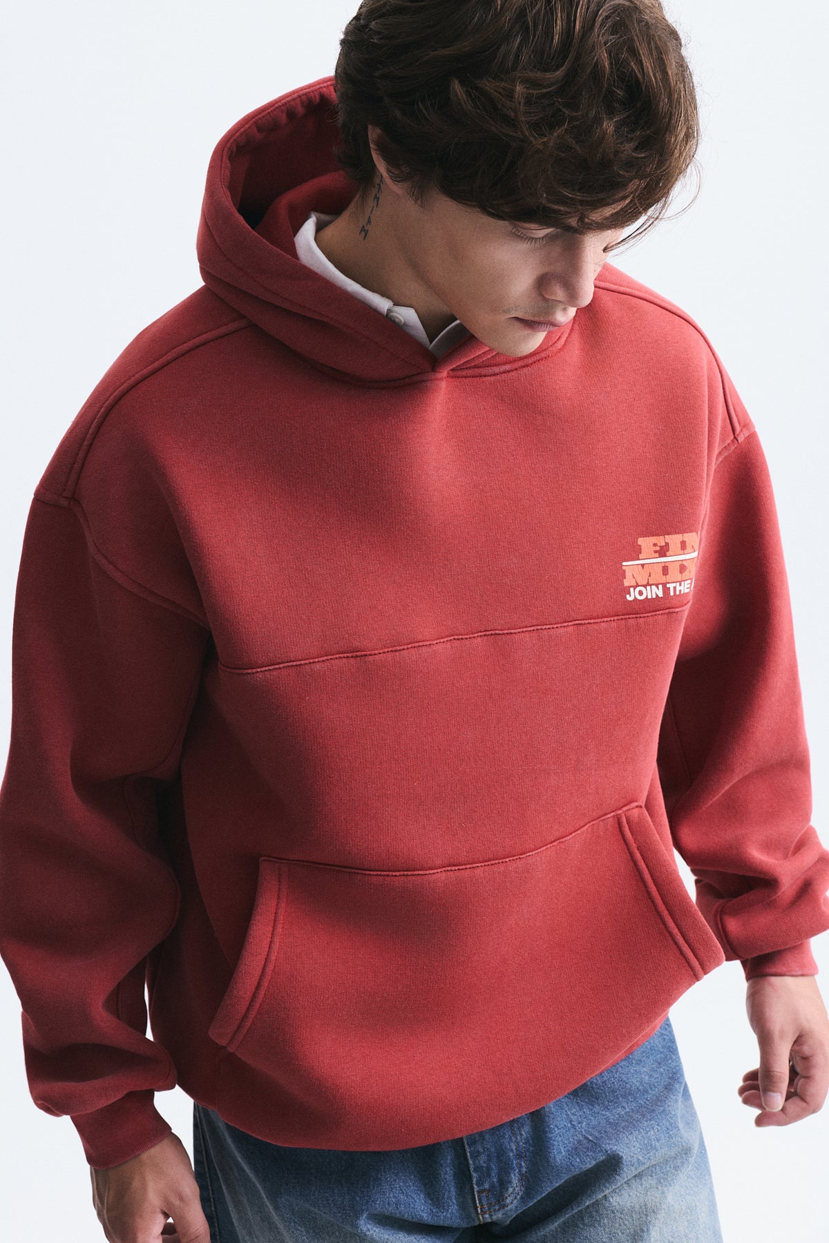 Oversize Yıkamalı Kapüşonlu Sweatshirt