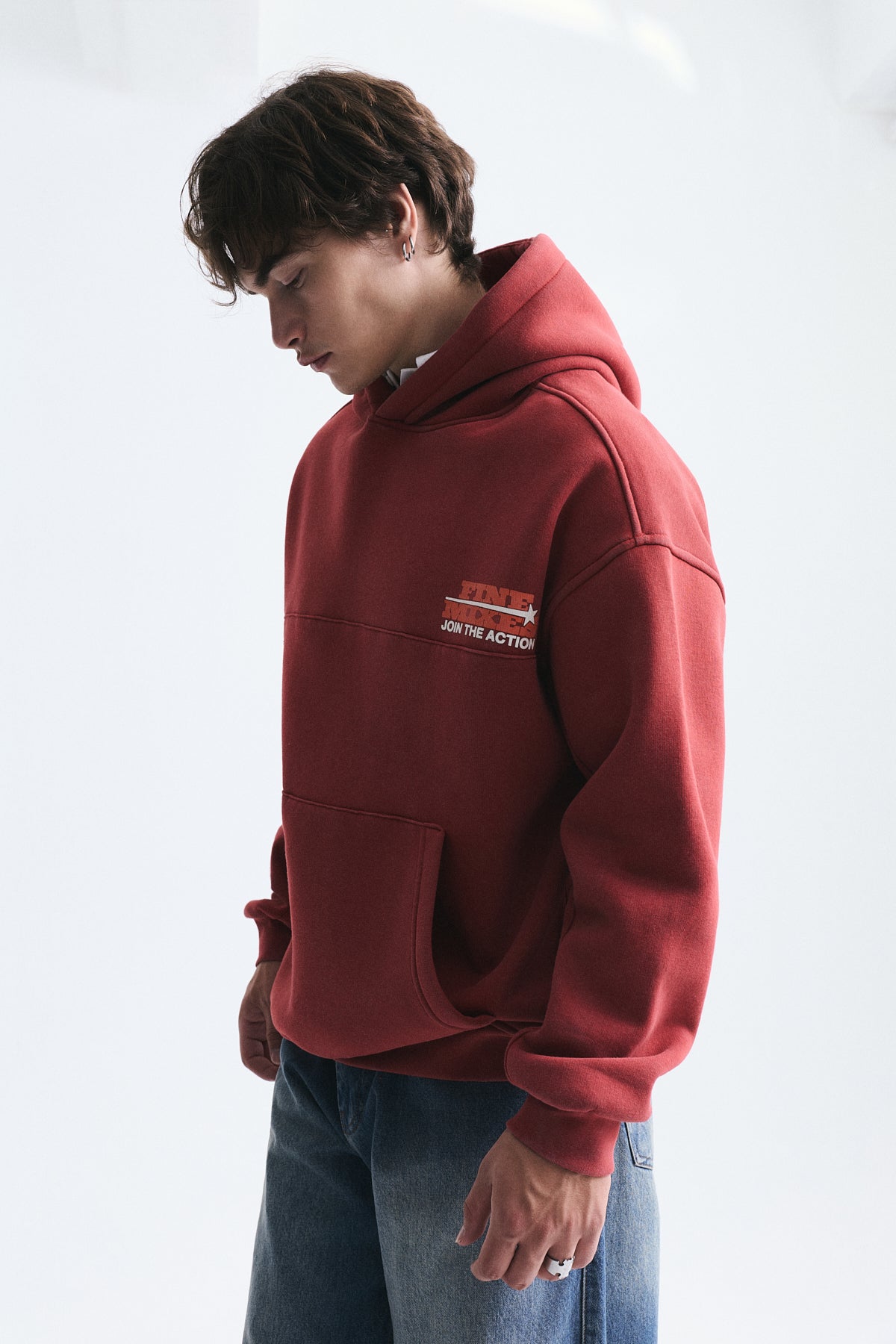 Oversize Yıkamalı Kapüşonlu Sweatshirt