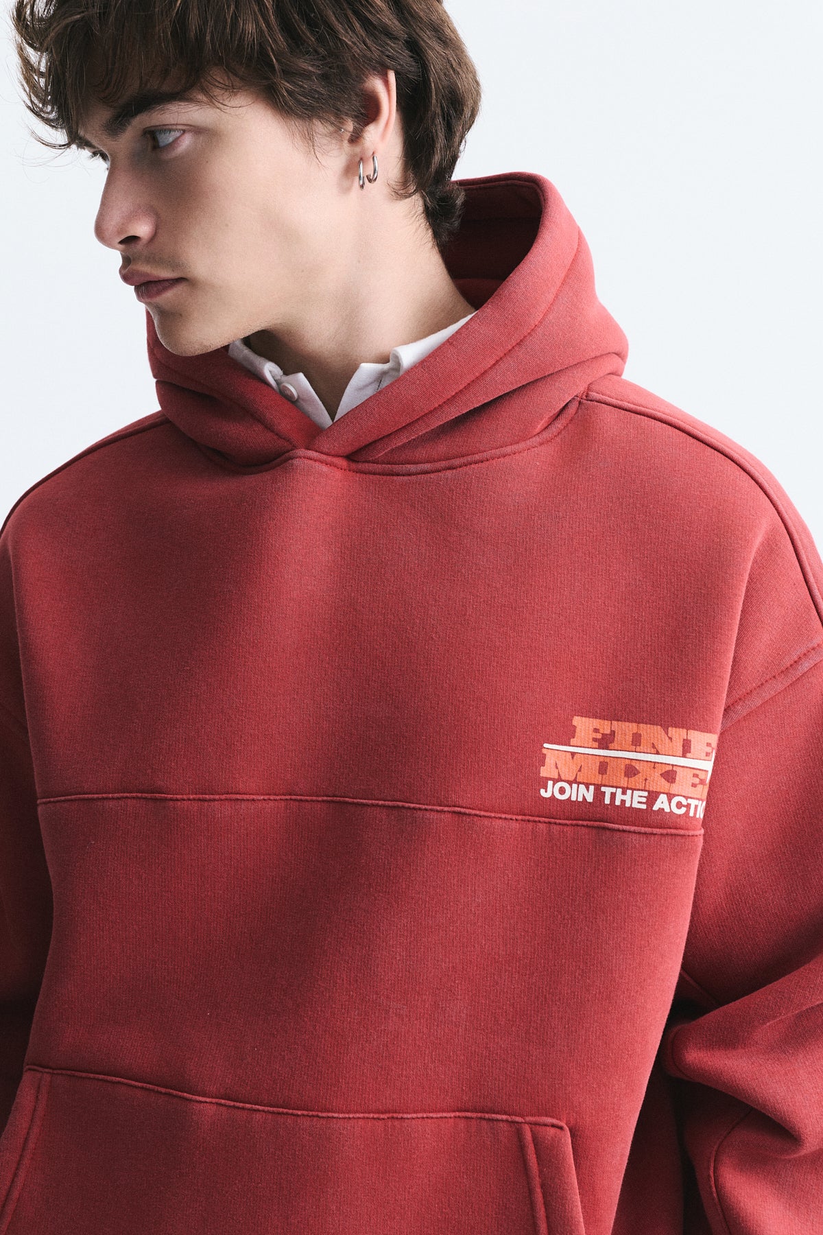 Oversize Yıkamalı Kapüşonlu Sweatshirt