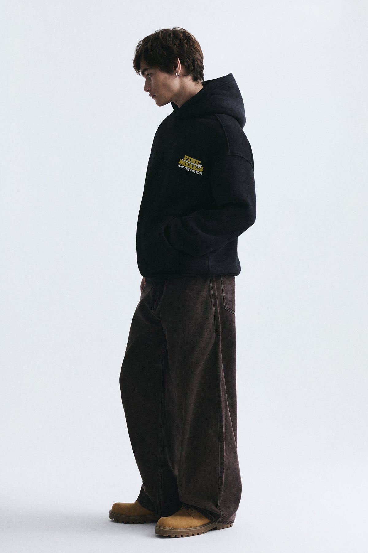 Oversize Yıkamalı Kapüşonlu Sweatshirt