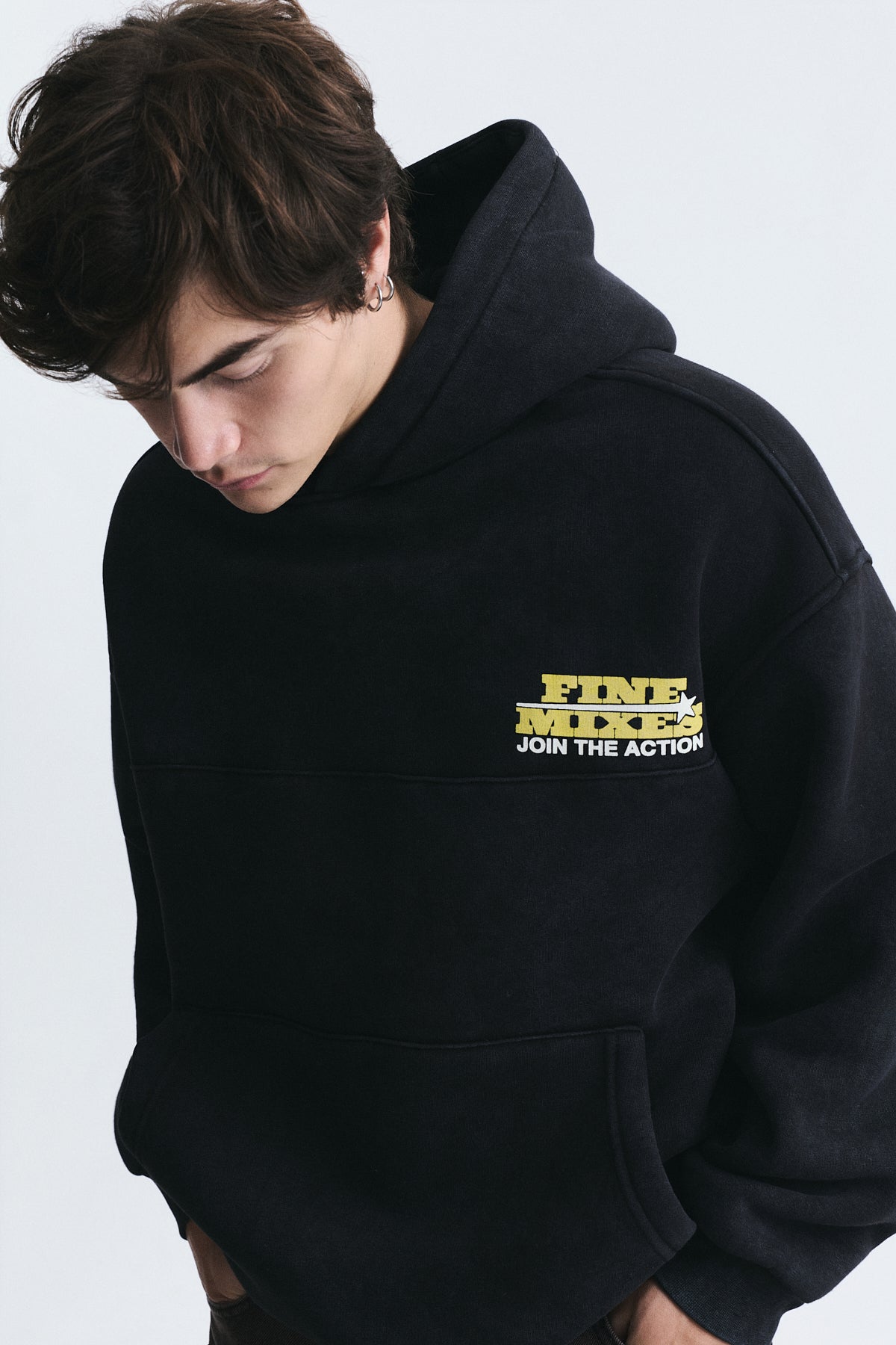 Oversize Yıkamalı Kapüşonlu Sweatshirt