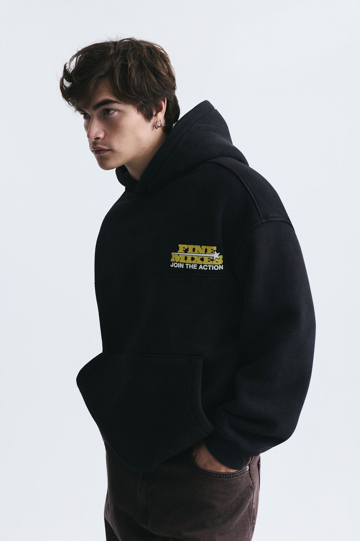 Oversize Yıkamalı Kapüşonlu Sweatshirt