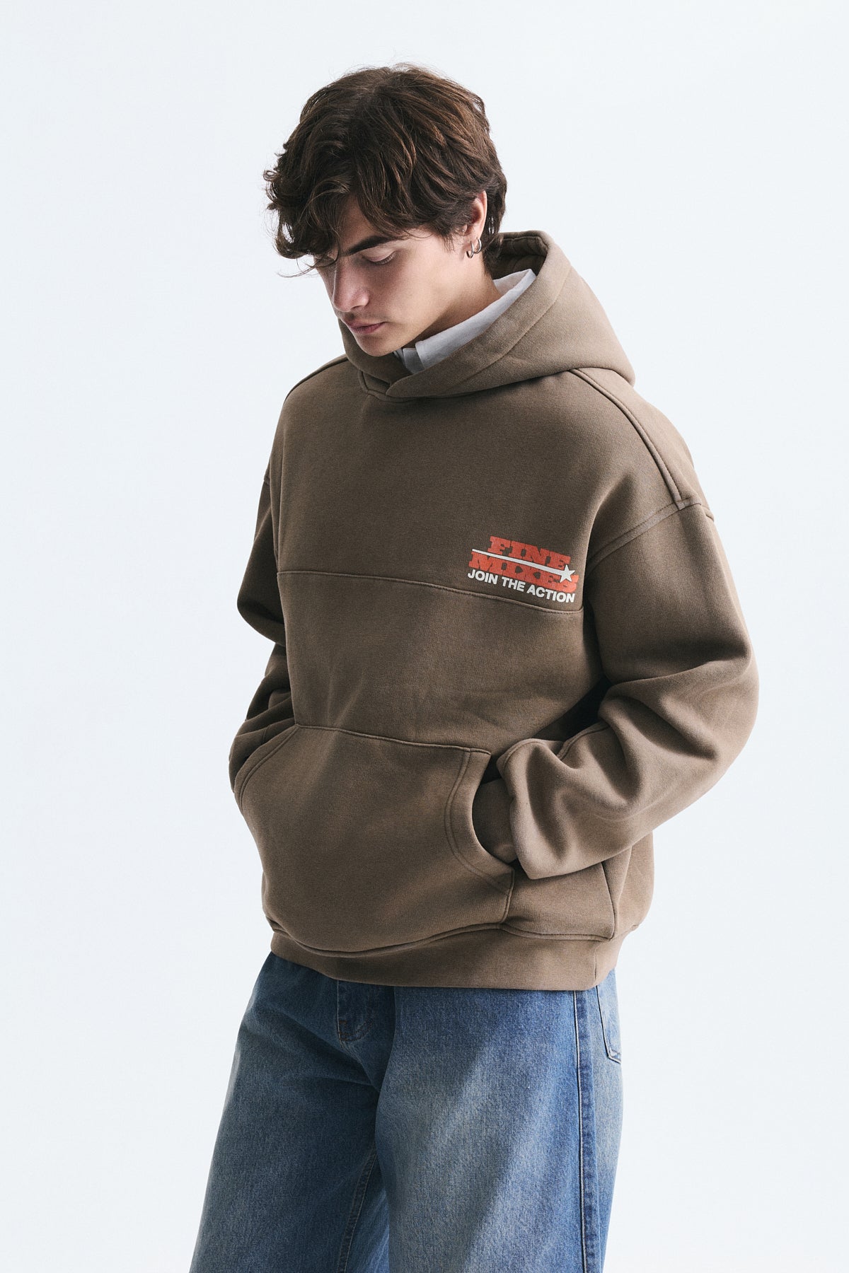 Oversize Yıkamalı Kapüşonlu Sweatshirt