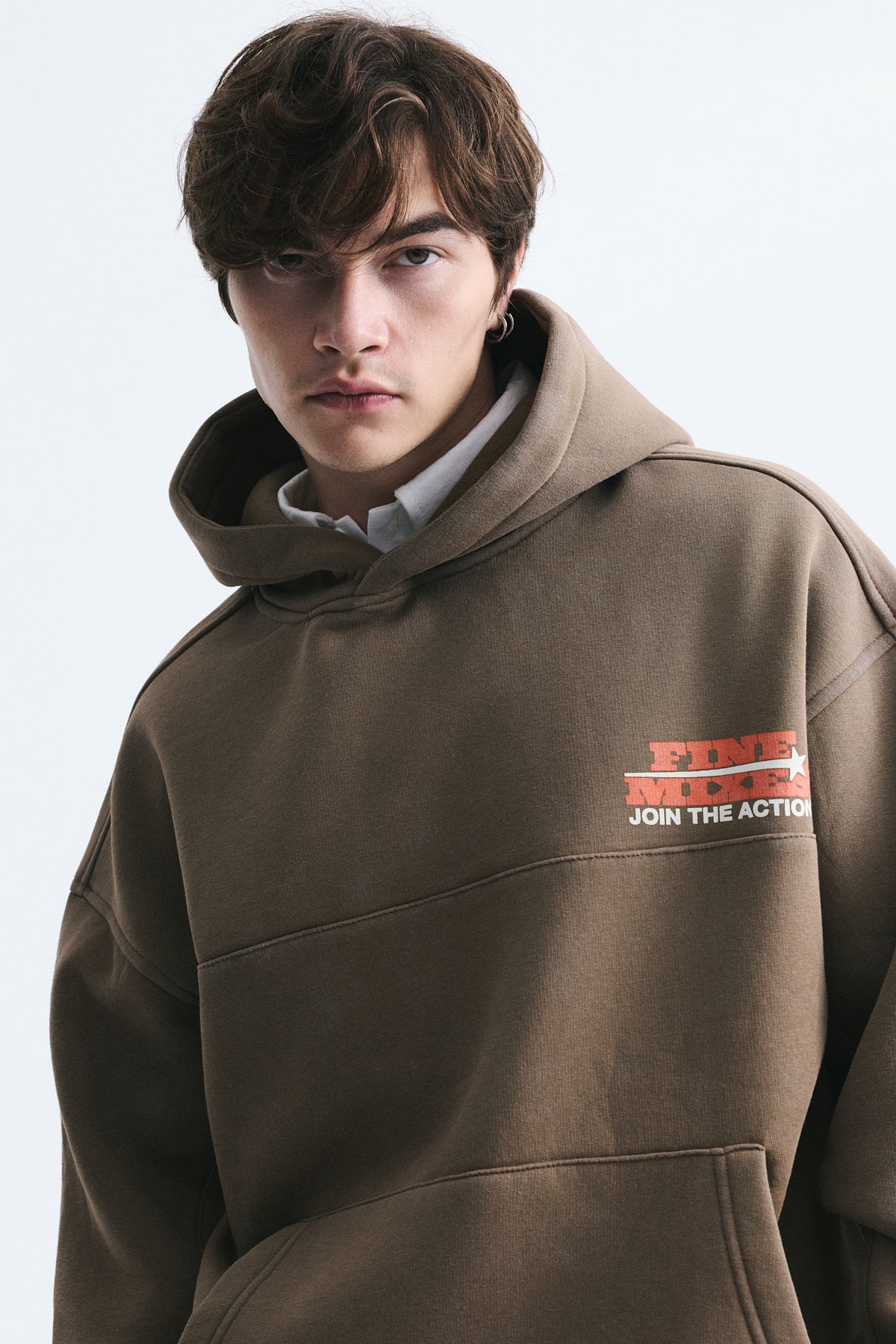 Oversize Yıkamalı Kapüşonlu Sweatshirt