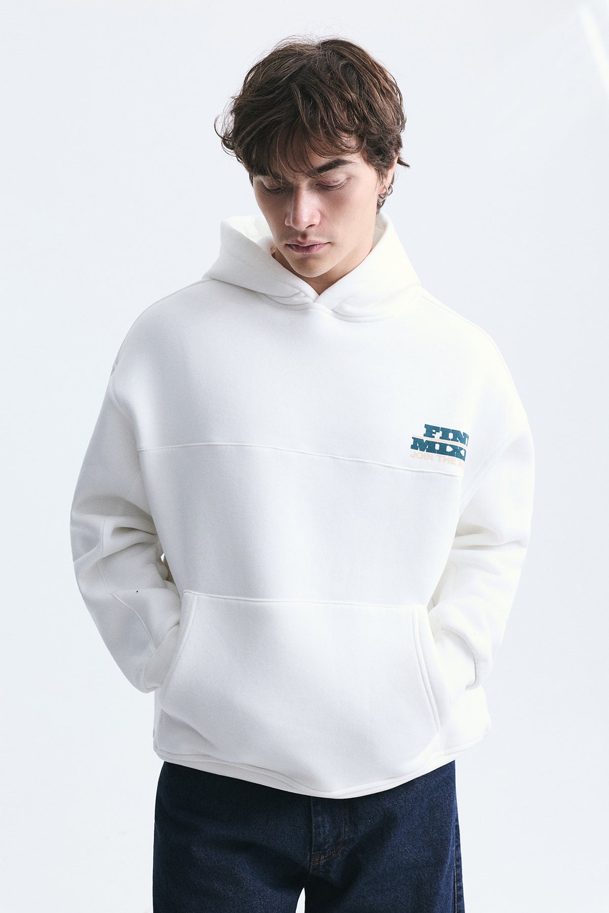 Oversize Yıkamalı Kapüşonlu Sweatshirt