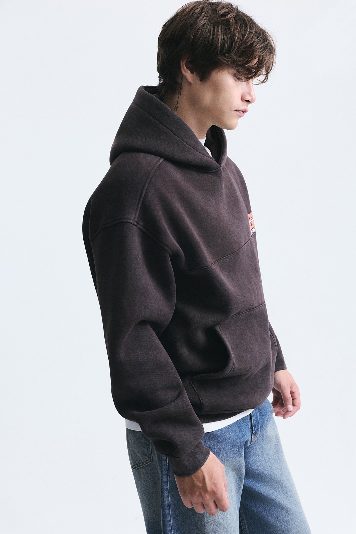 Oversize Yıkamalı Kapüşonlu Sweatshirt
