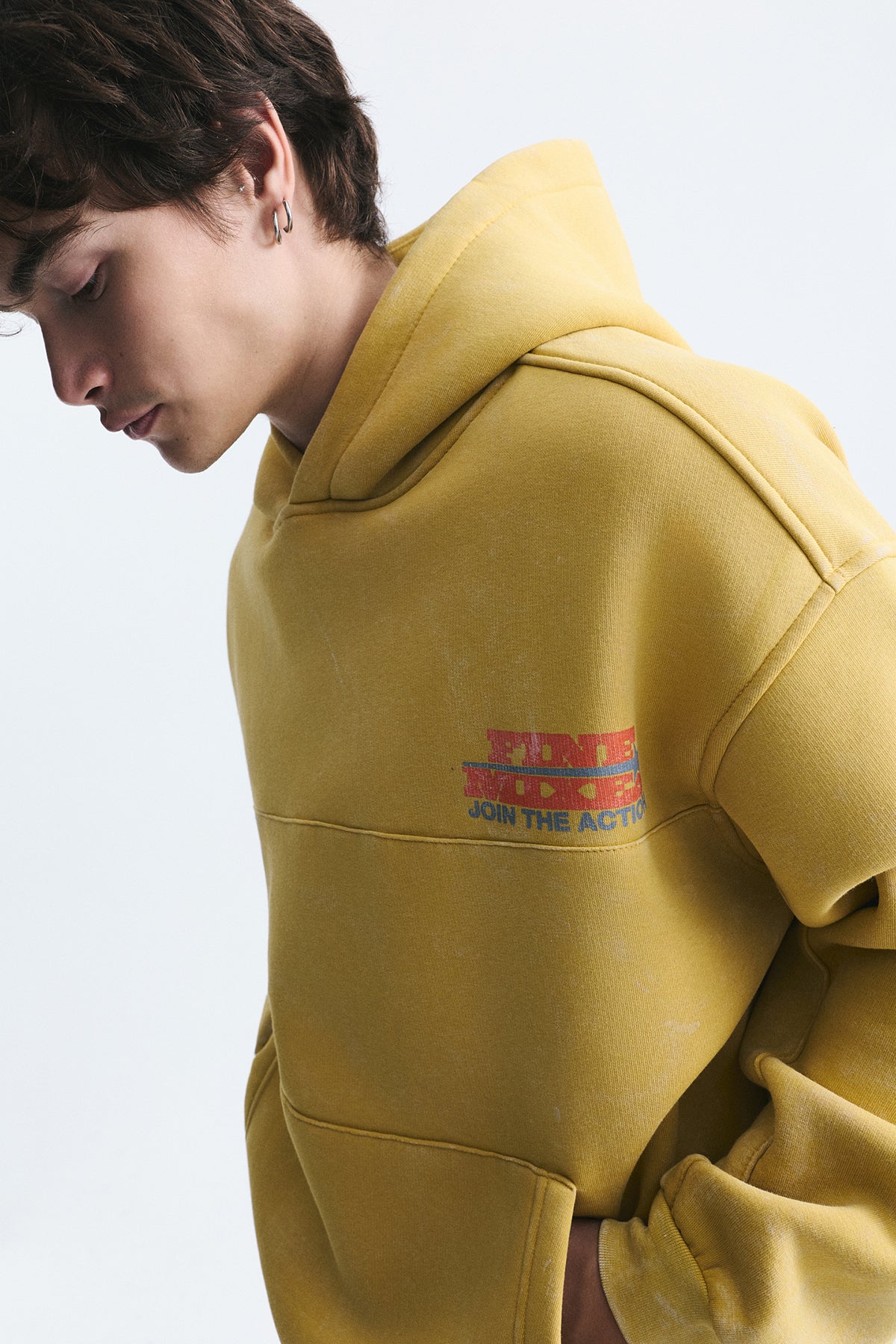 Oversize Yıkamalı Kapüşonlu Sweatshirt