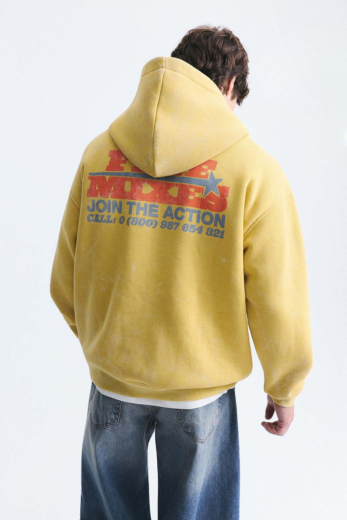 Oversize Yıkamalı Kapüşonlu Sweatshirt