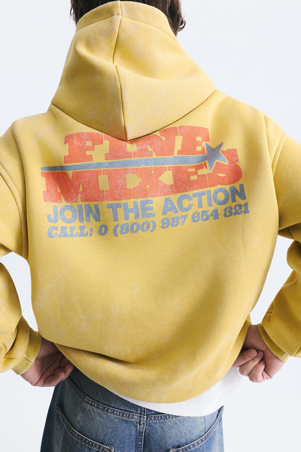 Oversize Yıkamalı Kapüşonlu Sweatshirt