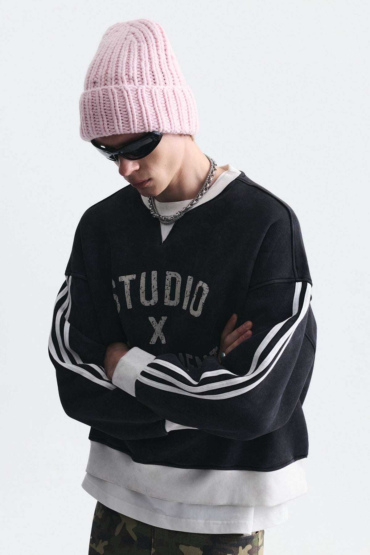 Kontrast Yaka Oversize Sweatshirt